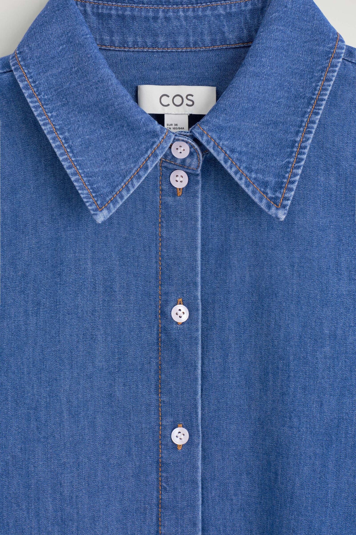 CAMISA DE MEZCLILLA LARGA - AZUL | DescriptiveDetail