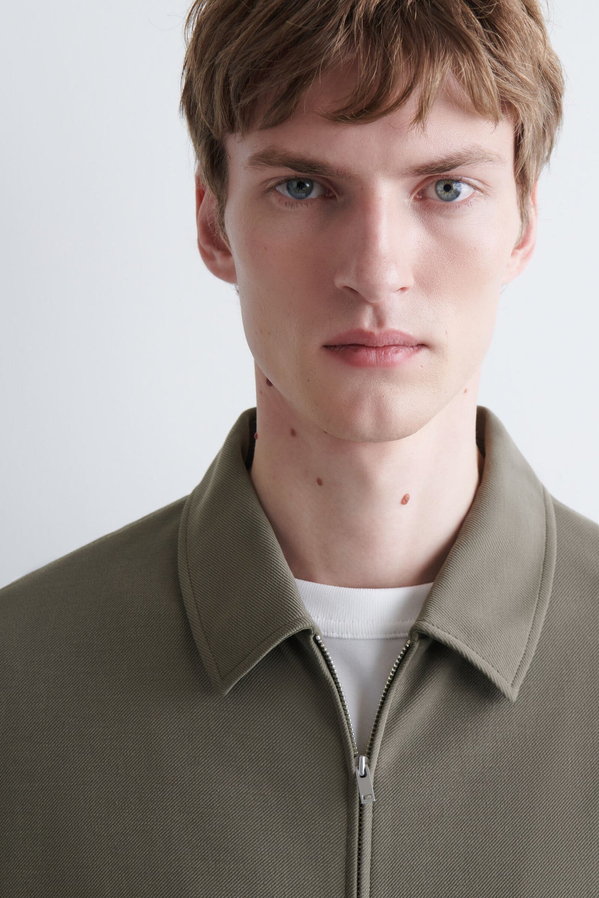 CHAQUETA HARRINGTON DE TELA DE ALGODÓN - VERDE GRIS