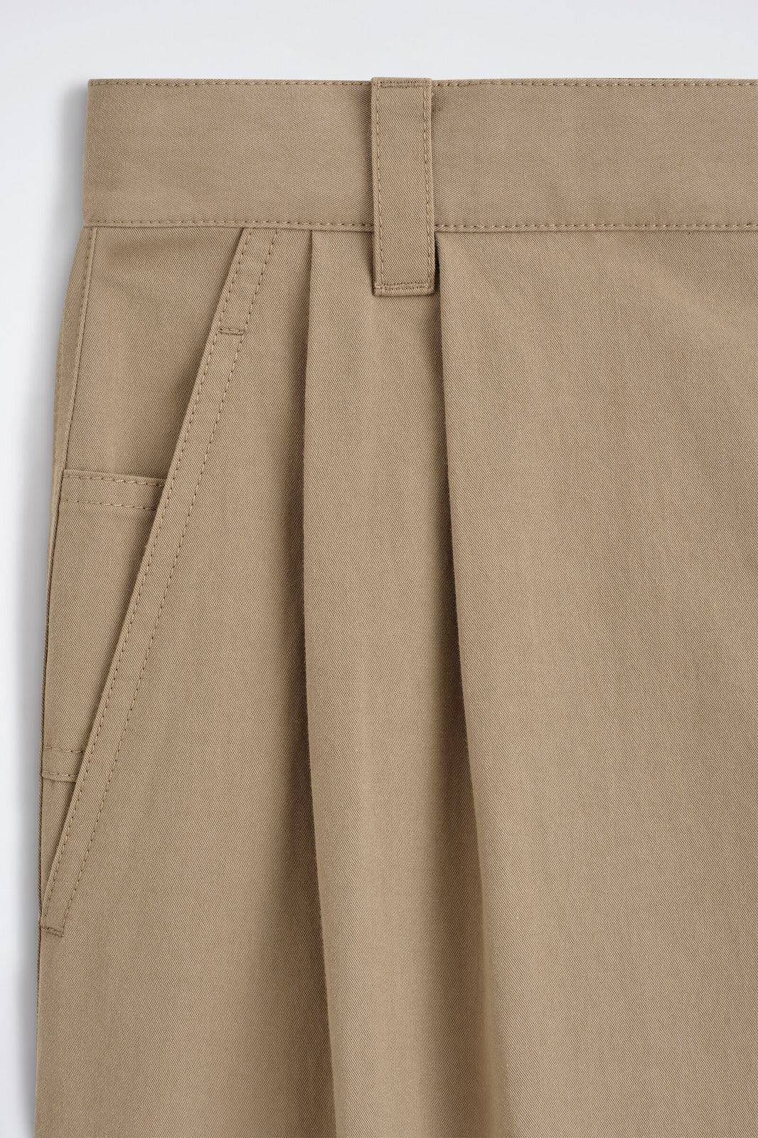 PANTALONES DE ALGODÓN DE CORTE RELAJADO Y PIERNA BARREL - BEIGE | DescriptiveDetail