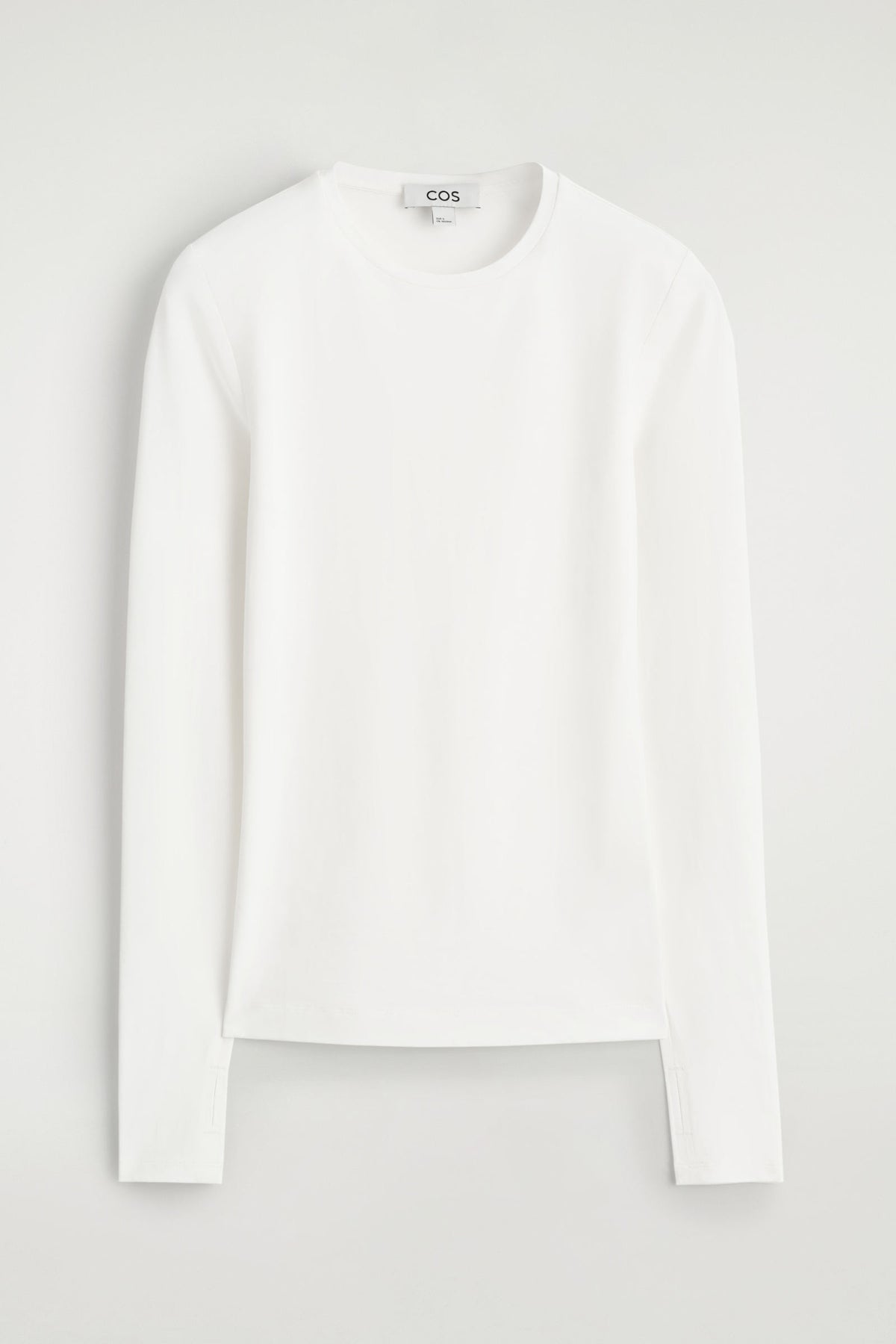 CAMISETA DE ALGODÓN DE MANGA LARGA - BLANCO