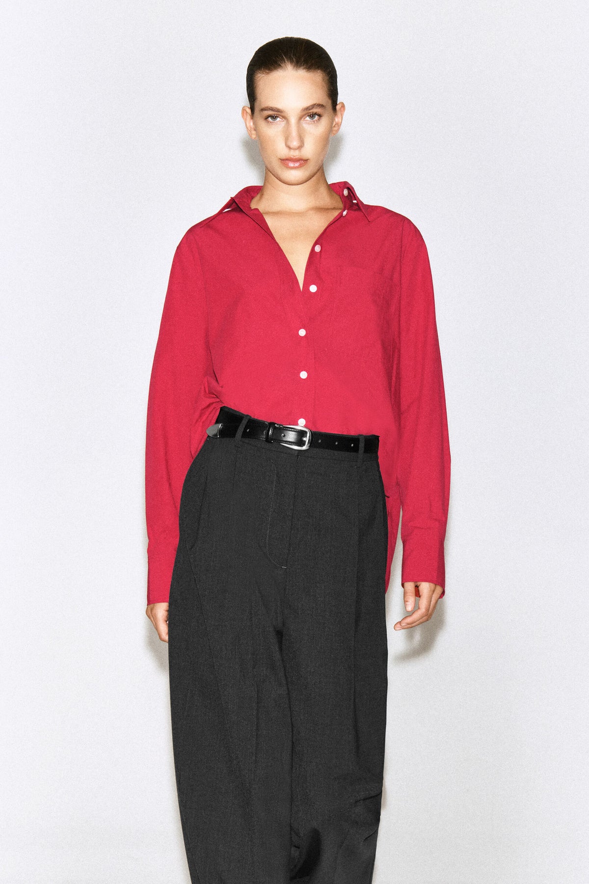 CAMISA DE ALGODÓN PIMA  - ROJO