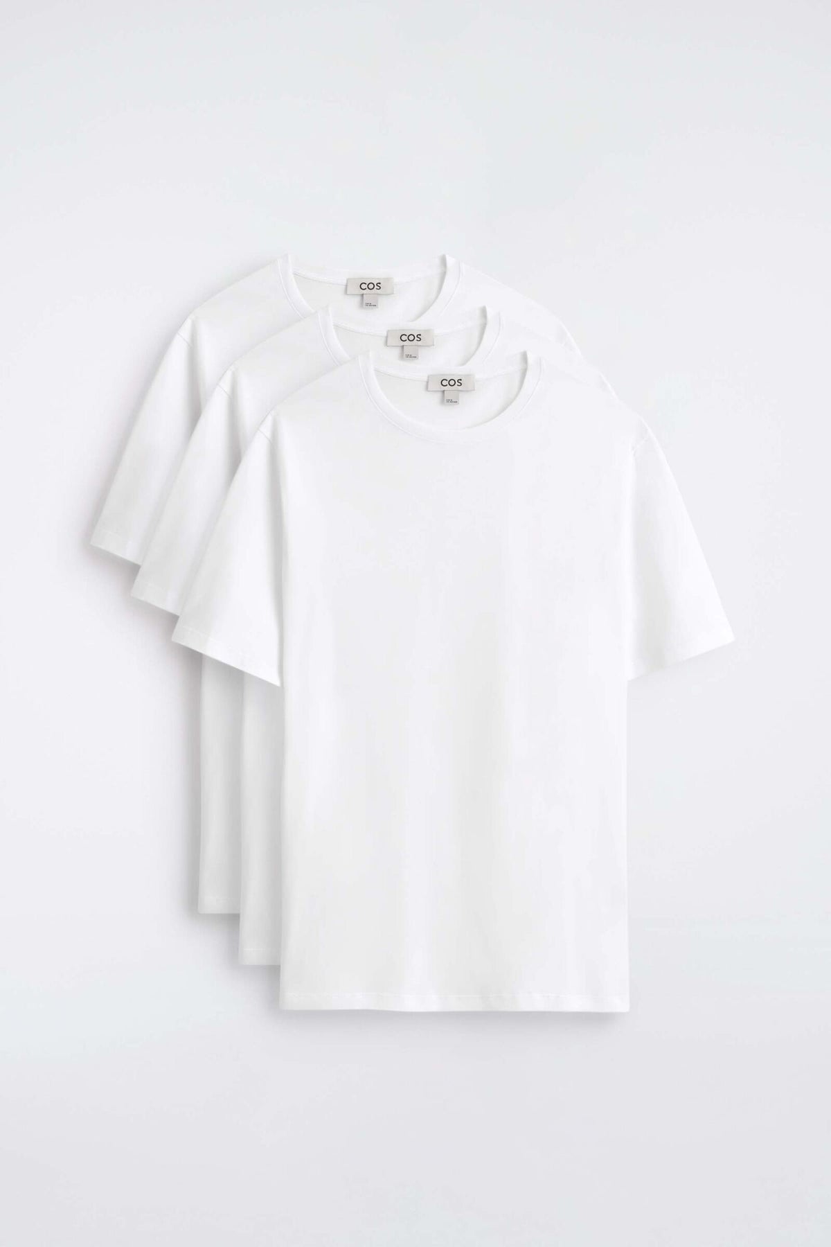 3-PACK DE CAMISETAS DE ALGODÓN CON CUELLO REDONDO - BLANCO | DescriptiveStillLife