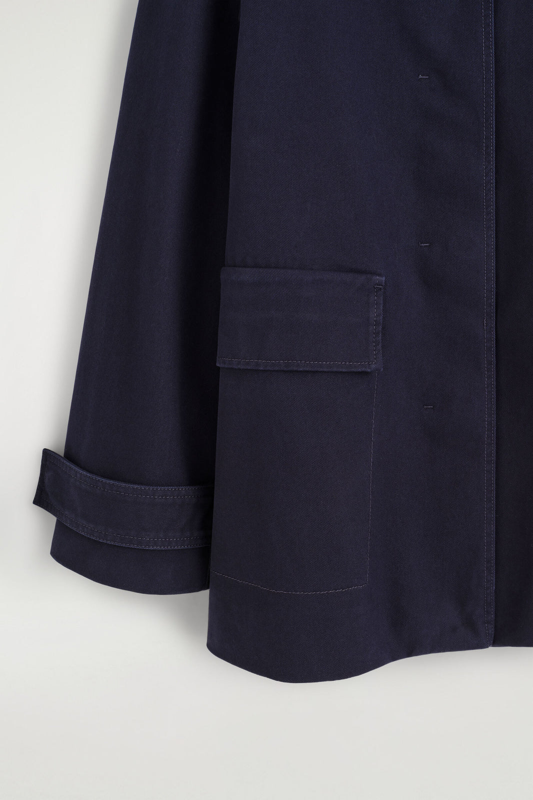 CHAQUETA DE CUELLO DE EMBUDO DE ALGODÓN-TWILL - AZUL MARINO | DescriptiveDetail