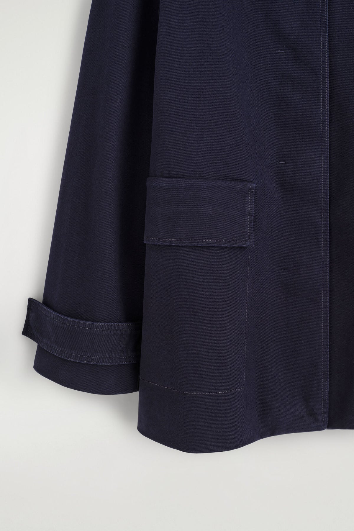 CHAQUETA DE CUELLO DE EMBUDO DE ALGODÓN-TWILL - AZUL MARINO | DescriptiveDetail