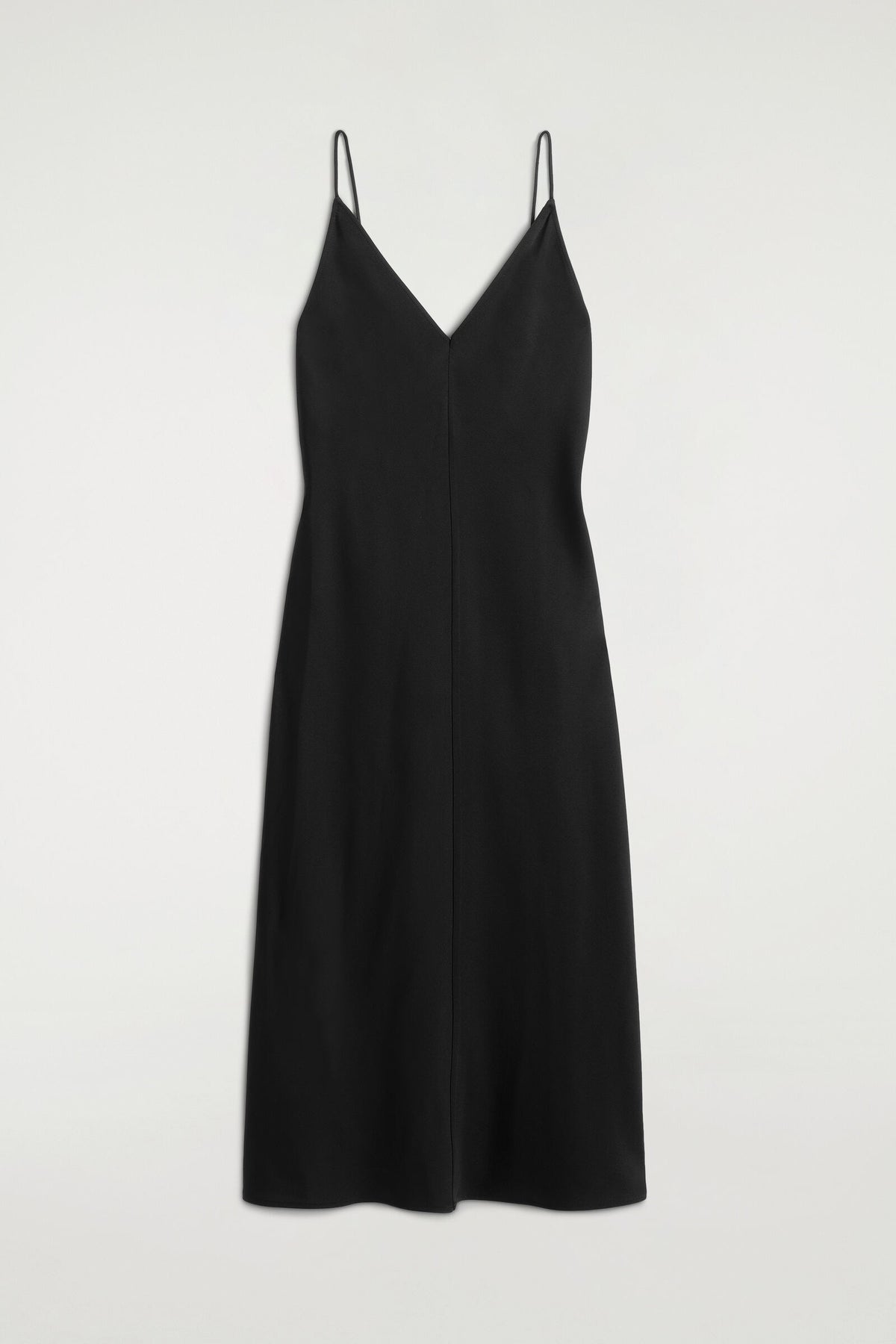 VESTIDO MIDI DE CREPÉ - NEGRO | DescriptiveStillLife