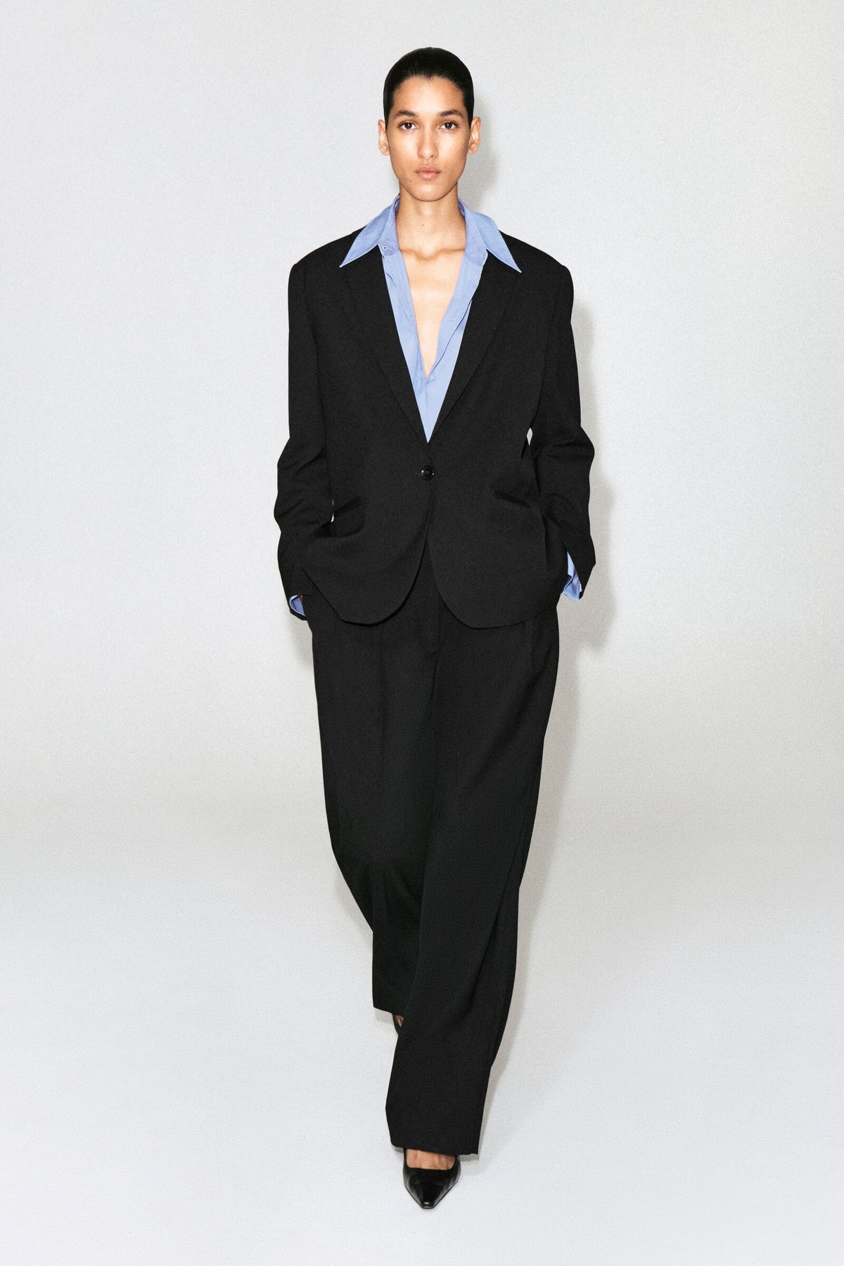 PANTALONES DE TAILLE RELAJADO - NEGRO