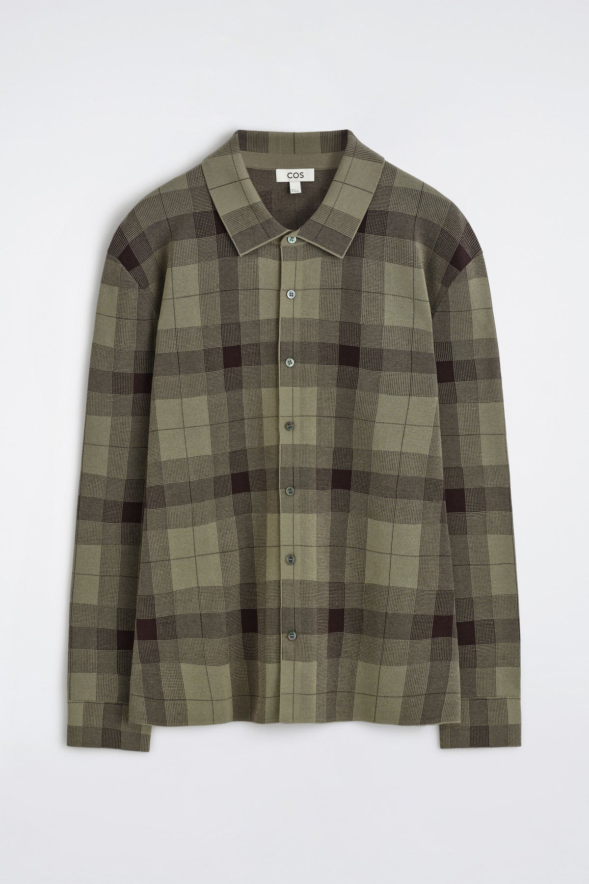 CAMISA DE ALGODÓN TEJIDO RELAJADO - KHAKI / CUADROS - StillMedia/DescriptiveStillLife