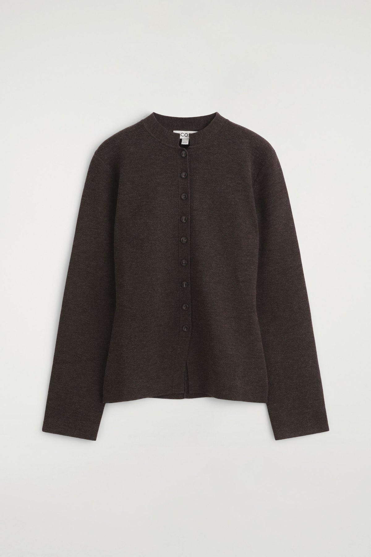CARDIGAN DE MEZCLA DE LANA MERINO - MARRÓN MÉLANGE | DescriptiveStillLife