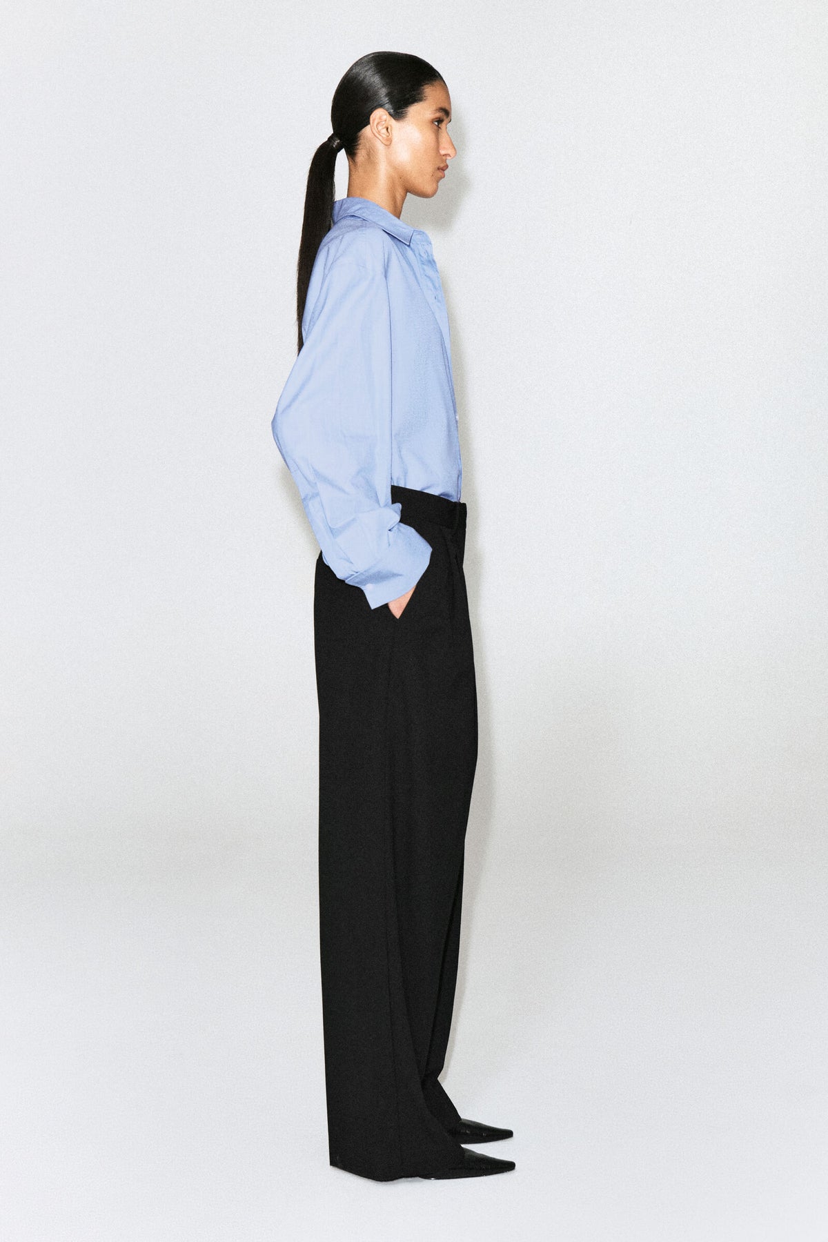 PANTALONES DE TAILLE RELAJADO - NEGRO