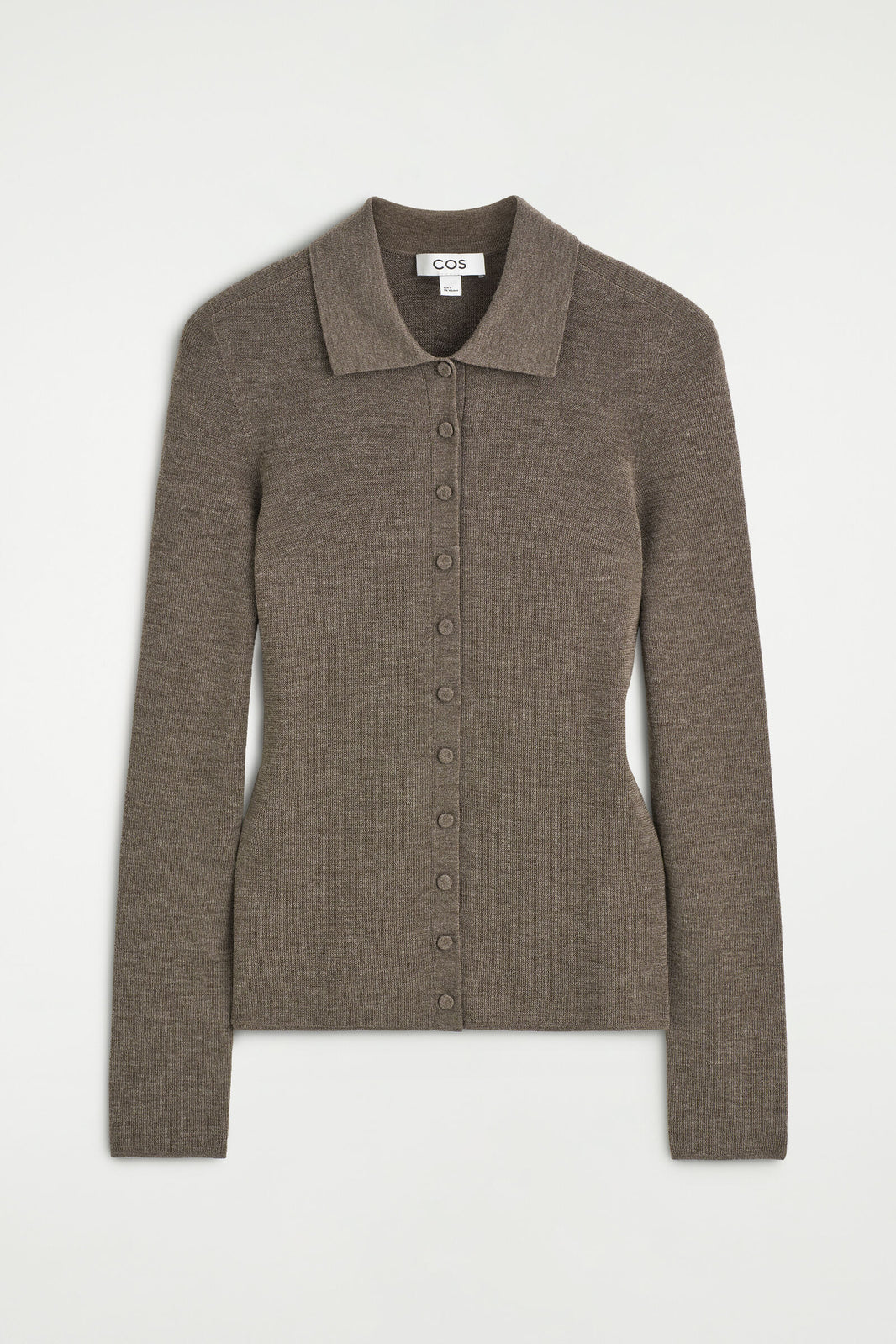 CAMISA DE LANA MERINO SIN COSTURAS - GRIS MELANGE CLARO | DescriptiveStillLife