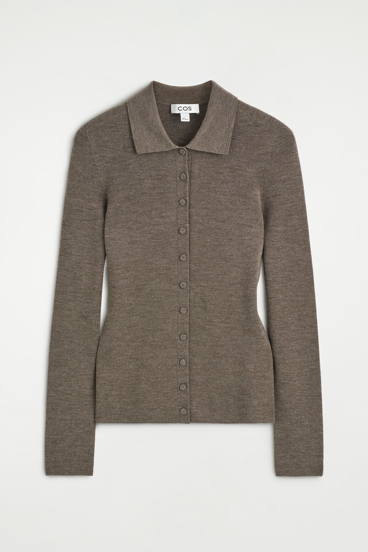 CAMISA DE LANA MERINO SIN COSTURAS - GRIS MELANGE CLARO | DescriptiveStillLife