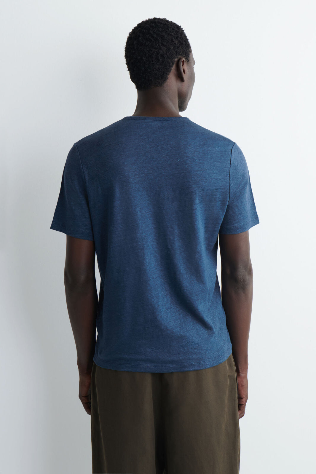 CAMISETA DE JERSEY DE LINO - AZUL MARINO