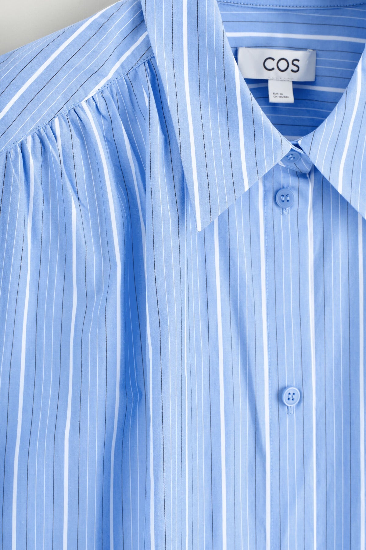 VESTIDO CAMISERO DE ALGODÓN A RAYAS Y MANGA CORTA - AZUL / RAYADO - StillMedia/DescriptiveDetail