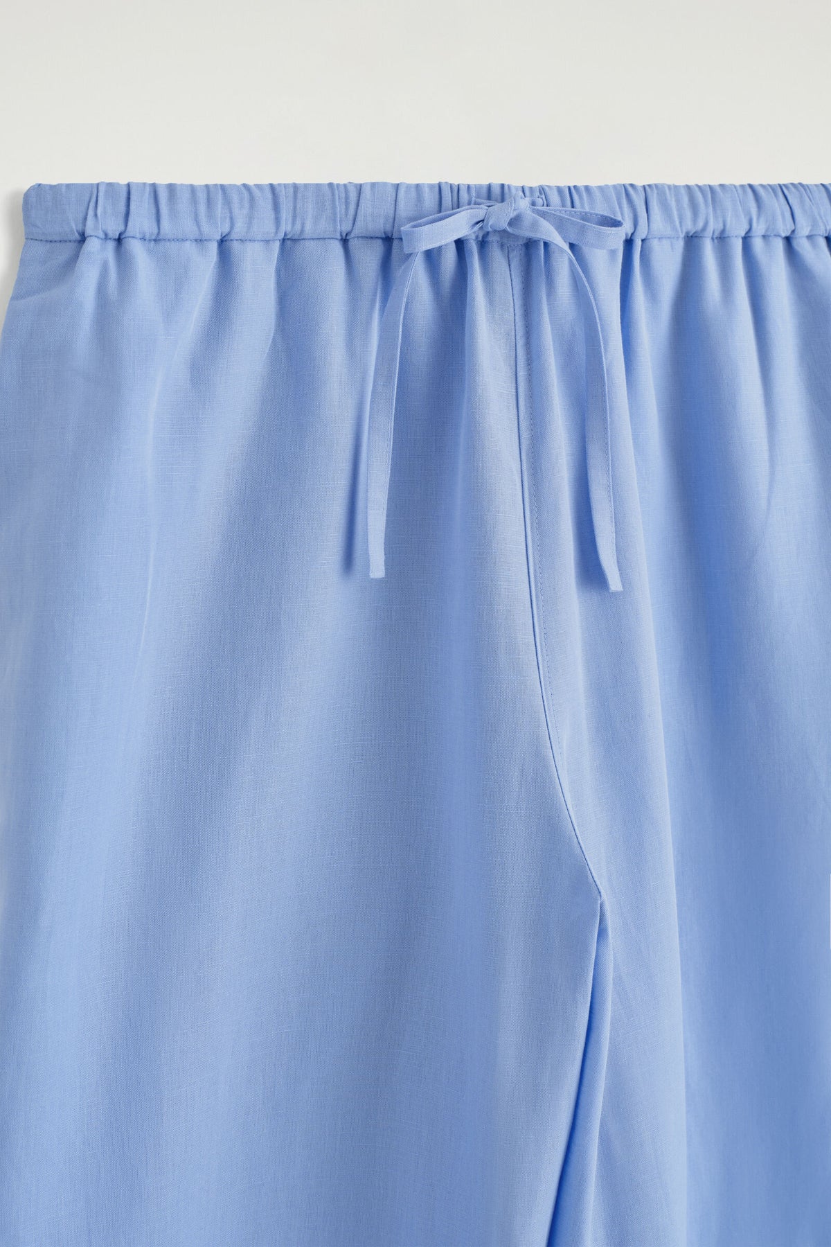 PANTALONES DE LINO DE PIERNA ANCHA CON CORDÓN - AZUL CLARO - StillMedia/DescriptiveDetail