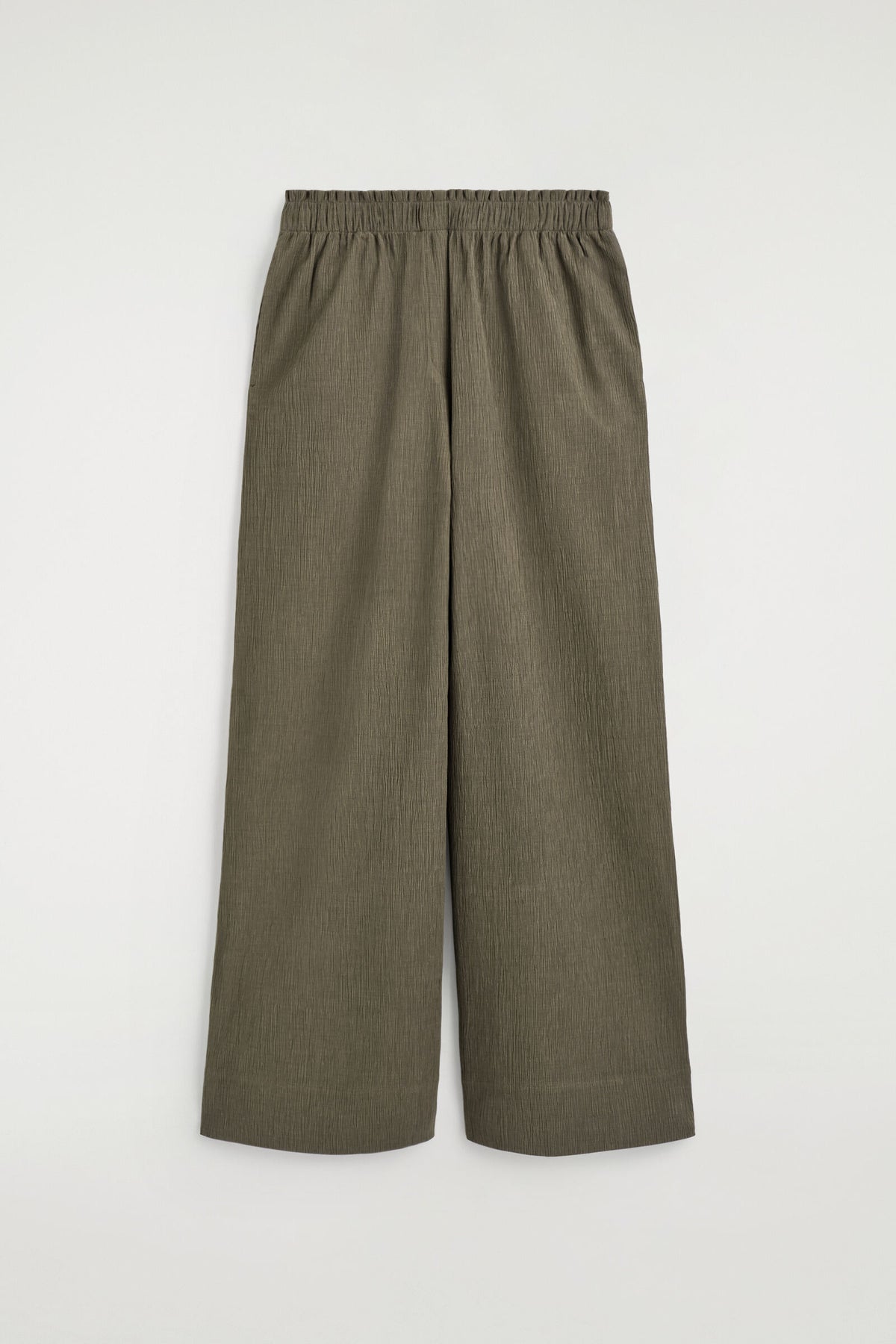 PANTALONES DE JERSEY ARRUGADO DE PIERNA ANCHA - MARRÓN CLARO | DescriptiveStillLife