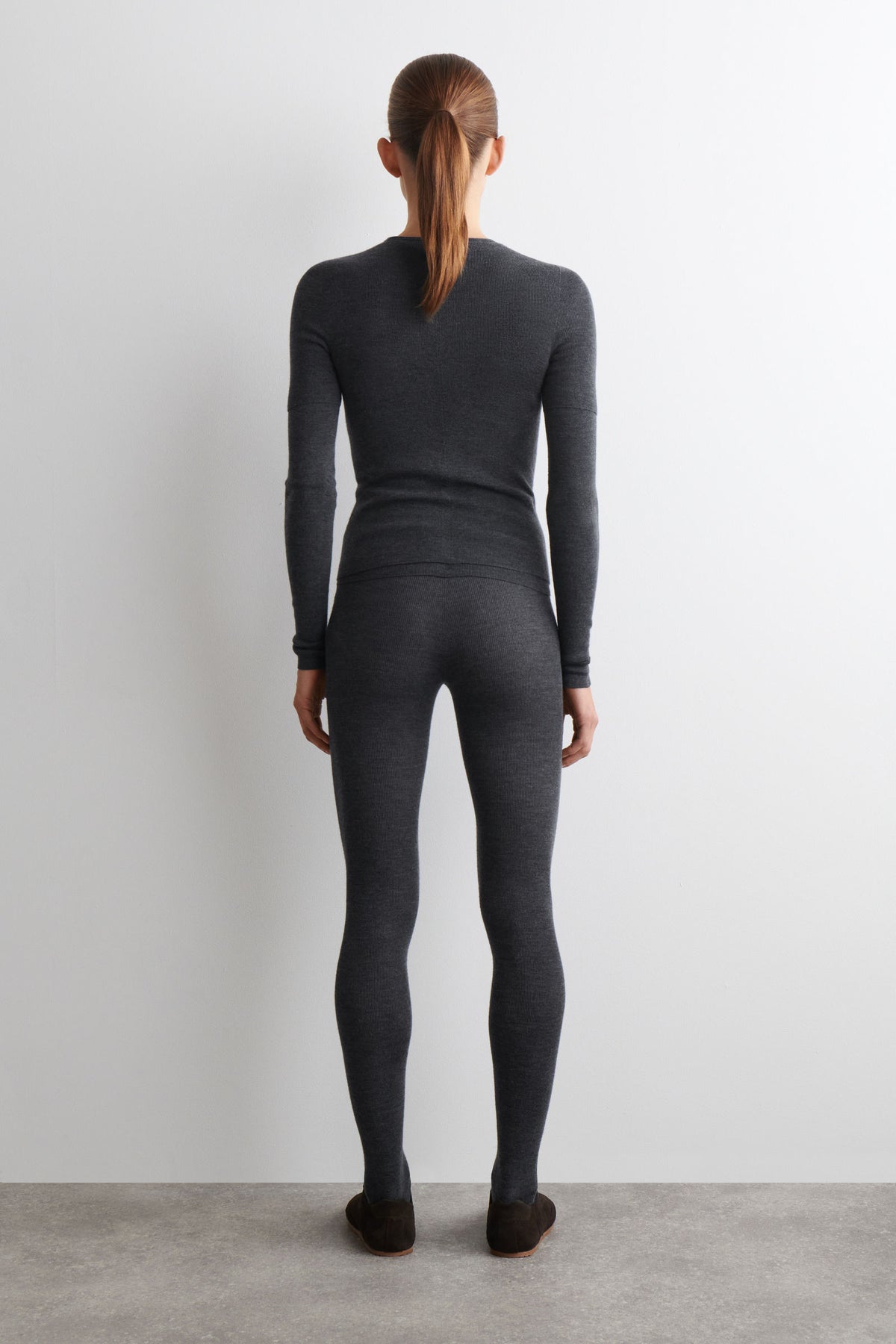LEGGINGS DE LANA MERINO SIN COSTURAS - GRIS JASPEADO - StillMedia/Lookbook