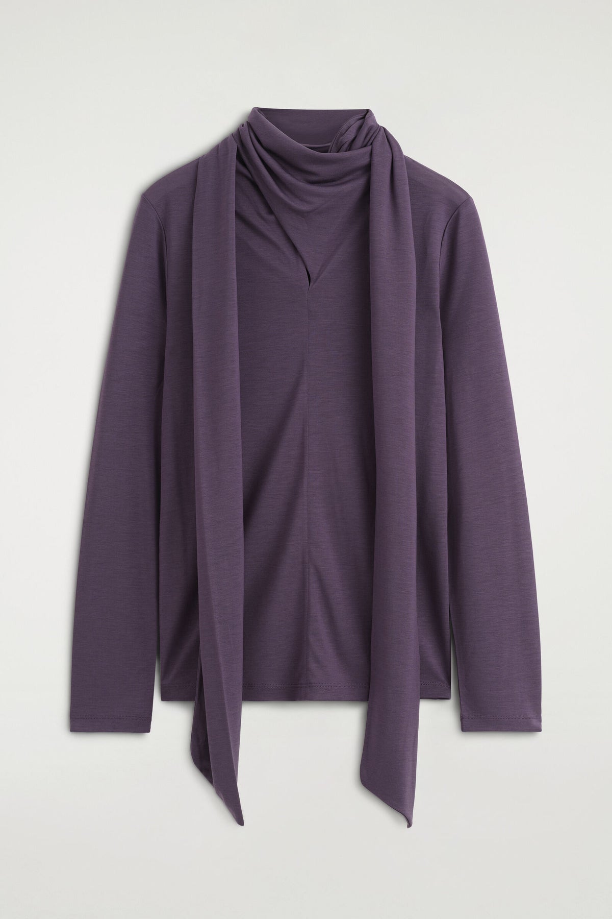BLUSA FLUIDA CON DETALLE DE PAÑUELO - PÚRPURA OSCURO | DescriptiveStillLife
