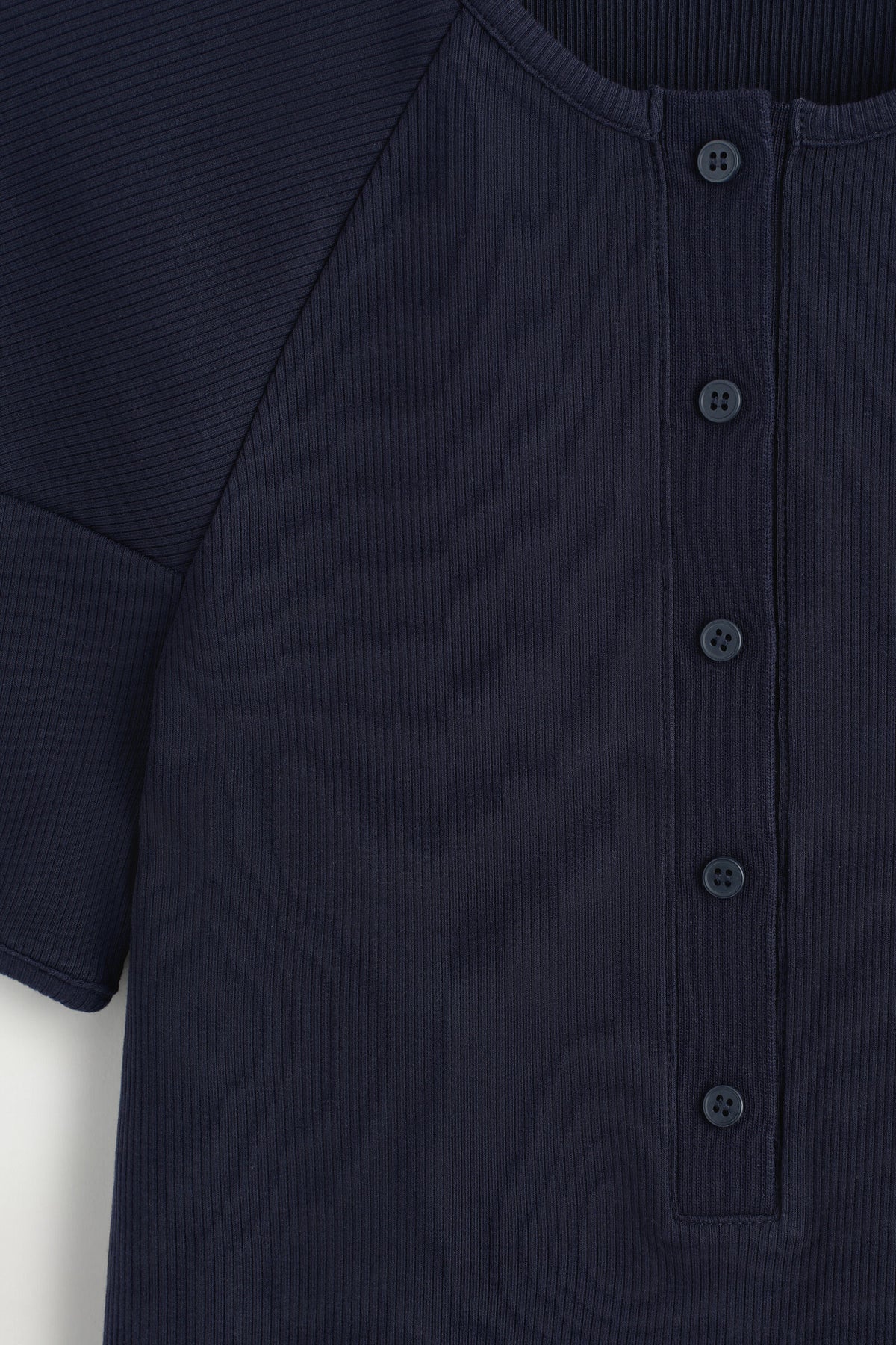 BLUSA HENLEY REDONDA DE JERSEY ACANALADO - AZUL MARINO - StillMedia/DescriptiveDetail