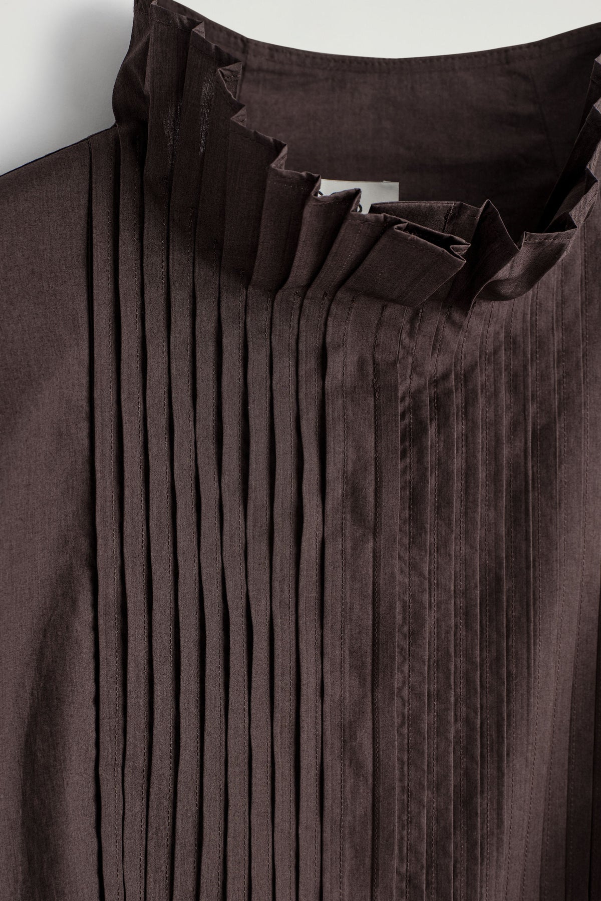 BLUSA DE ALGODÓN CON PLIEGUES - MARRÓN - StillMedia/DescriptiveDetail