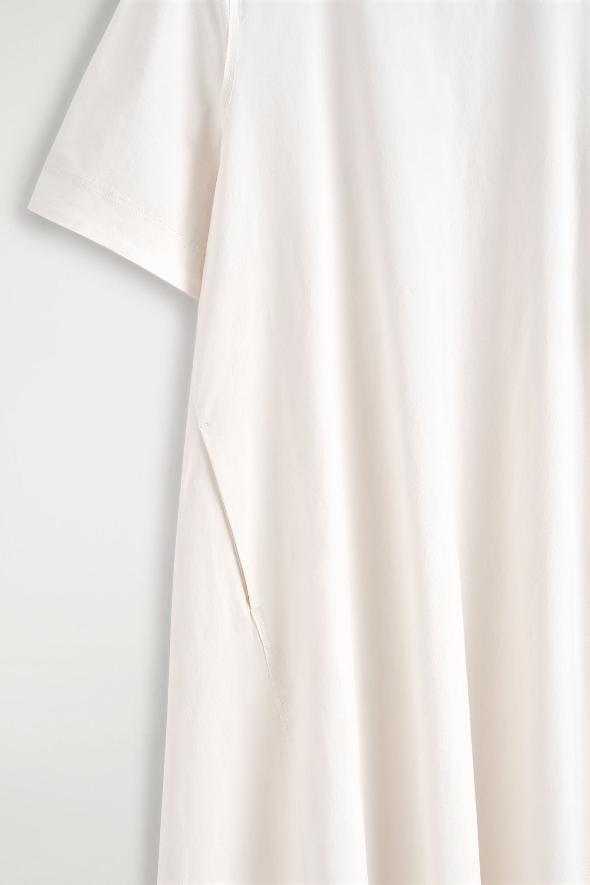 VESTIDO MIDI POPELINA ALGODÓN - BLANCO | DescriptiveDetail