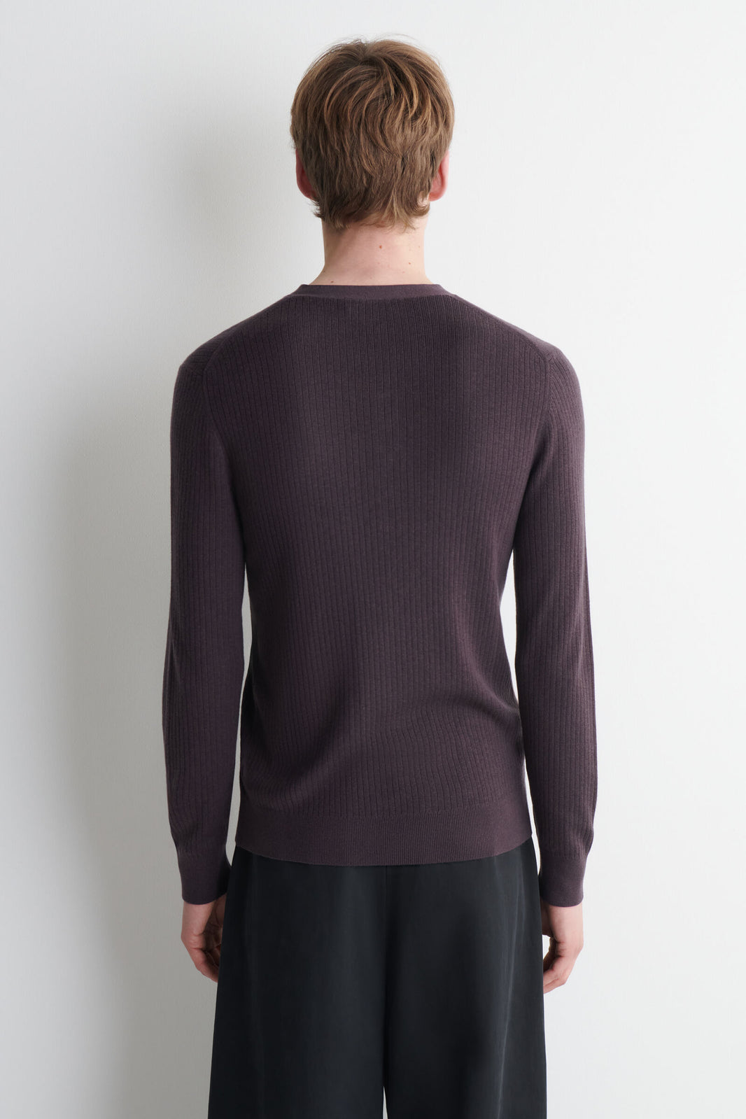 TOP HENLEY DE PUNTO ACANALADO - CAOBA