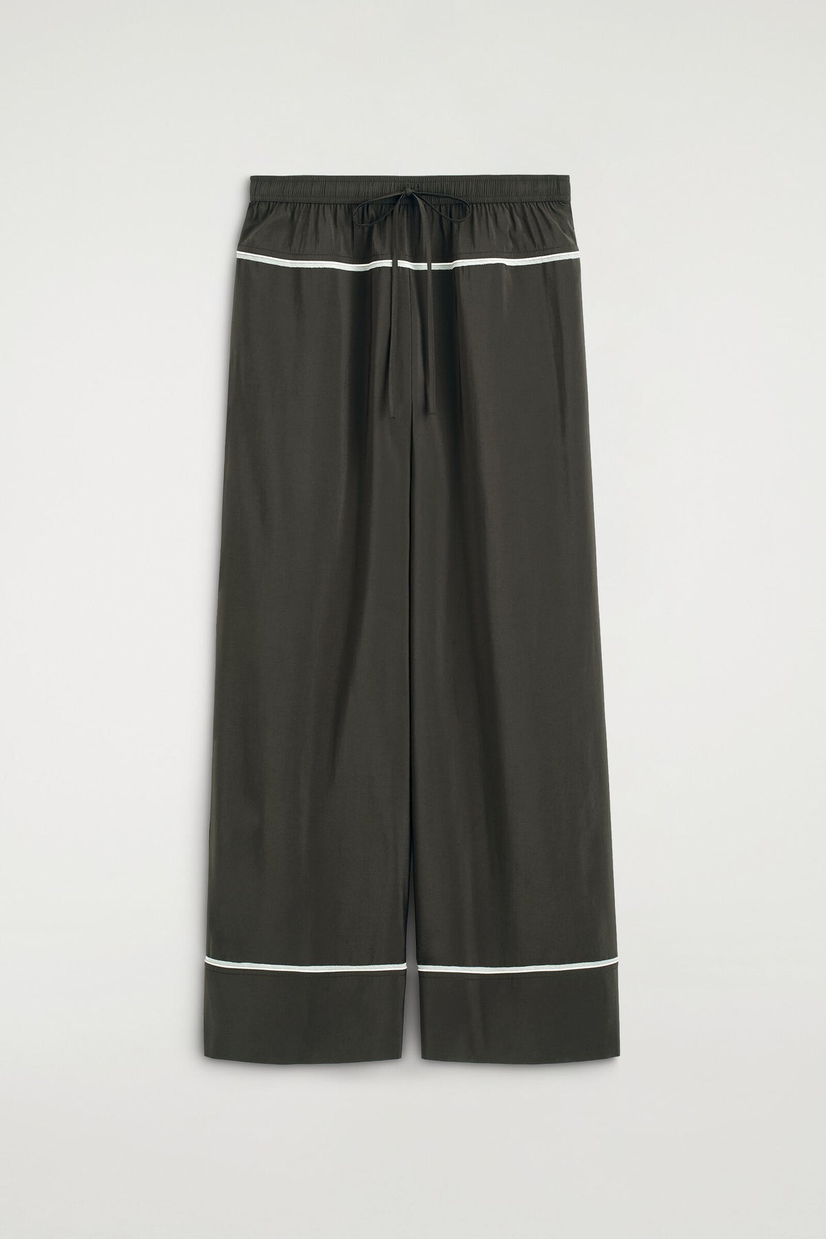 PANTALONES DE PIERNA RECTA CON CONTRASTE - VERDE OSCURO | DescriptiveStillLife