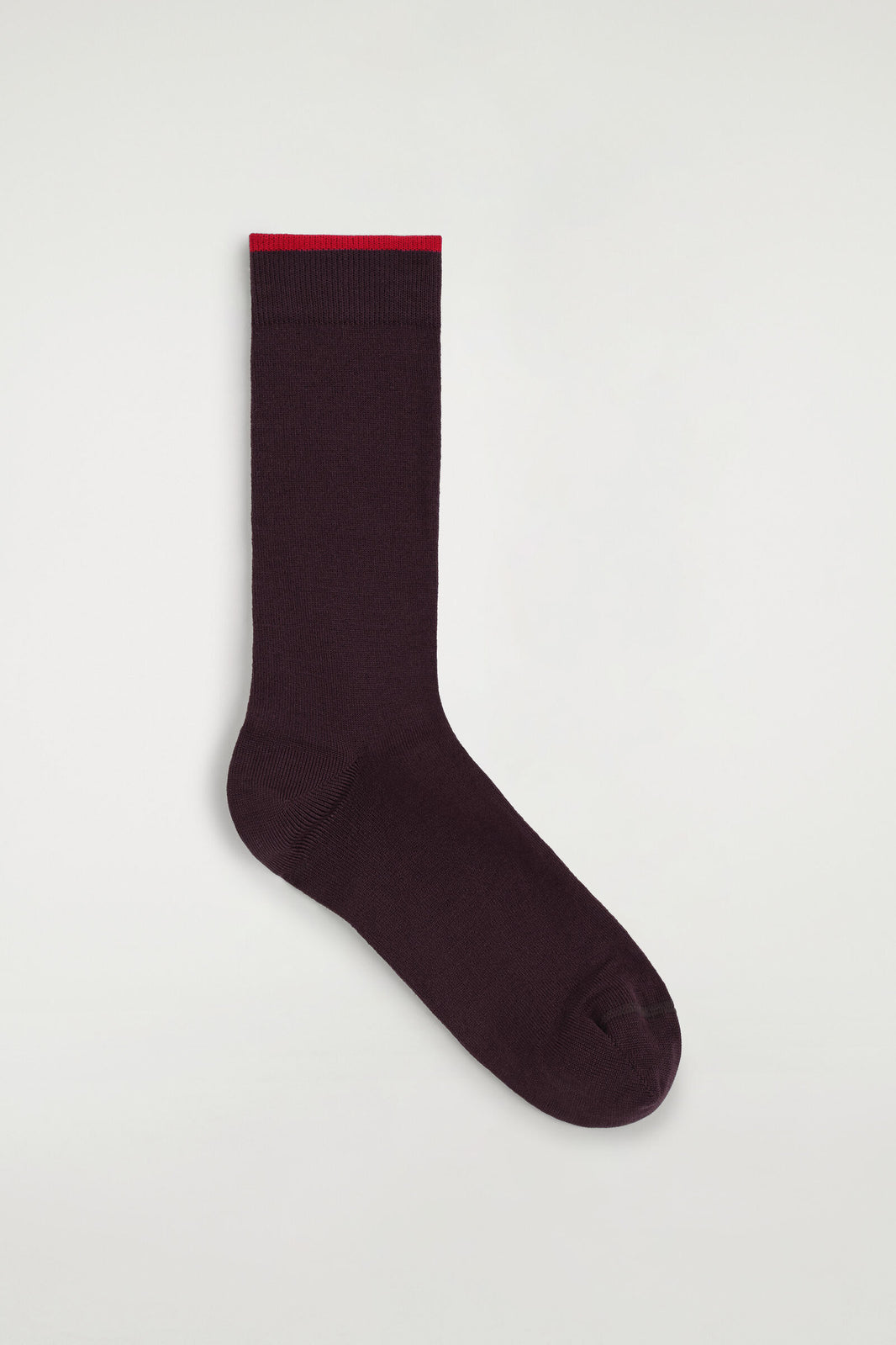 CALCETINES DE ALGODÓN CON PUNTO DE CONTRASTE - MARRÓN / ROJO |