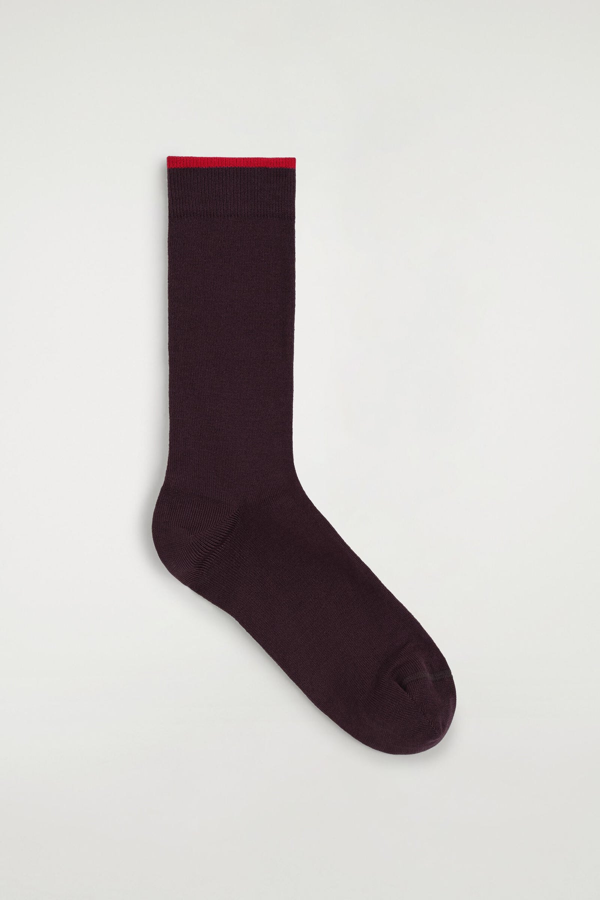 CALCETINES DE ALGODÓN CON PUNTO DE CONTRASTE - MARRÓN / ROJO |