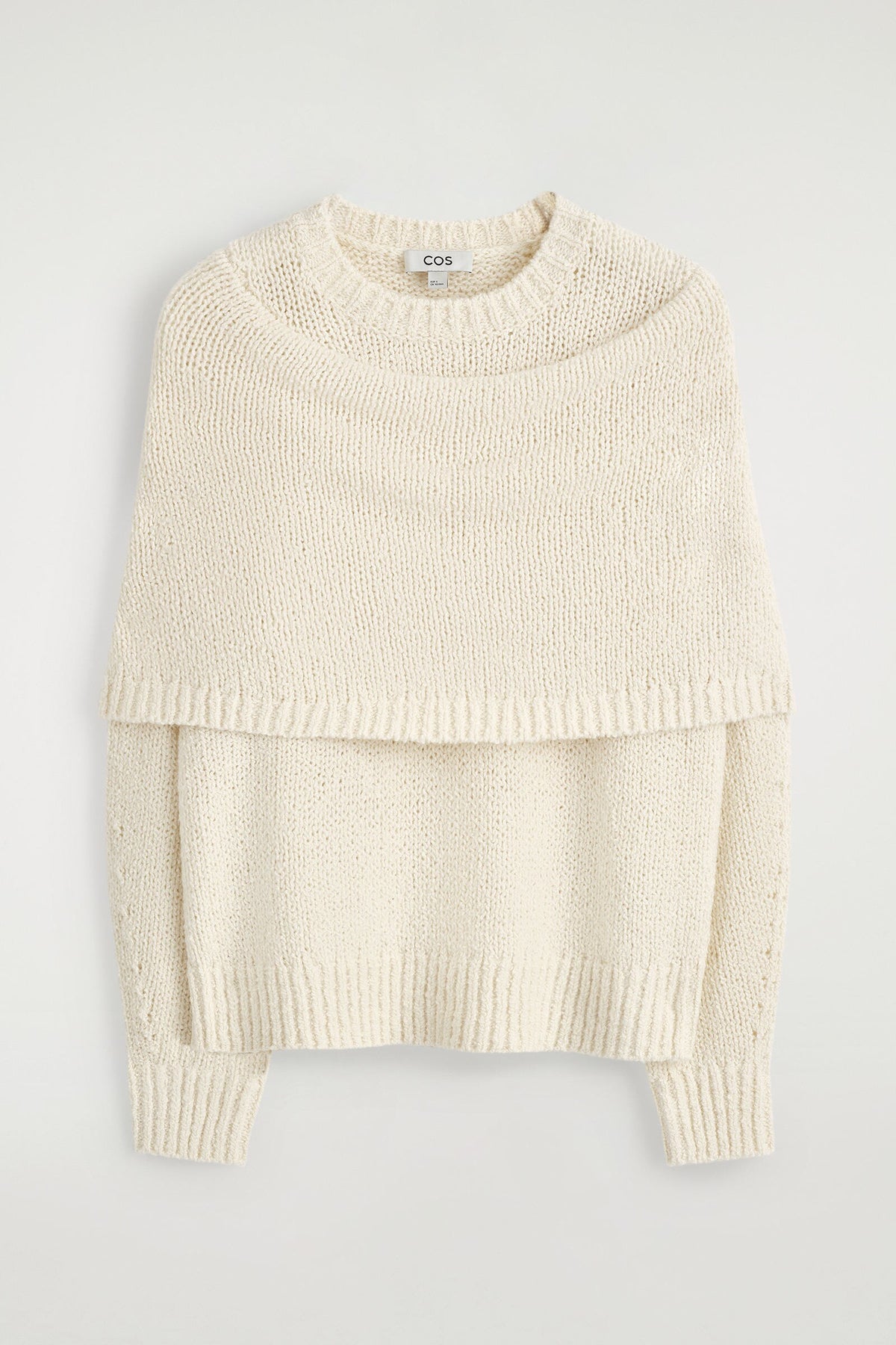 SUÉTER DE LANA MERINO-CASHMERE CON CHAL EN CAPAS - BLANCO - StillMedia/DescriptiveStillLife