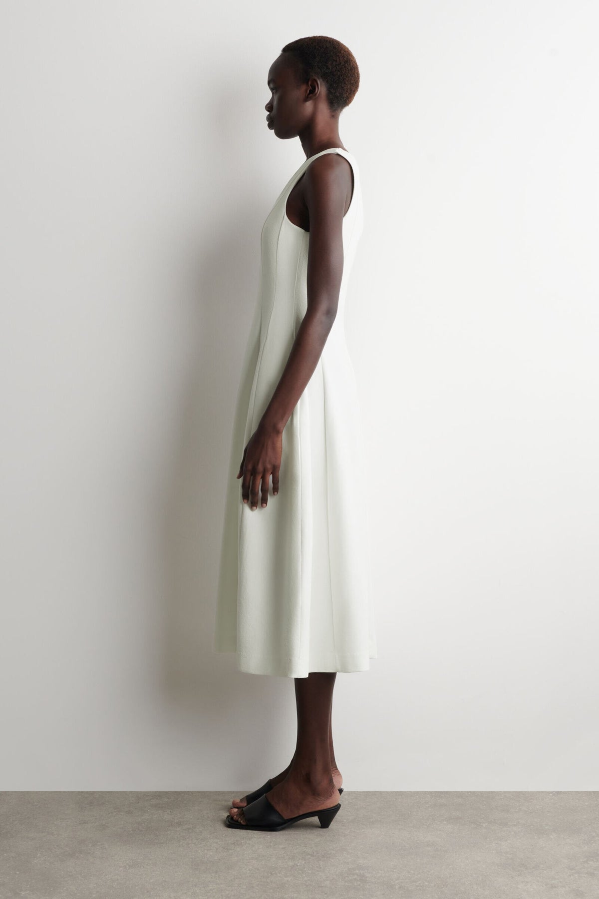 VESTIDO MIDI DE ALGODÓN ESCULPIDO - BLANCO - StillMedia/Lookbook