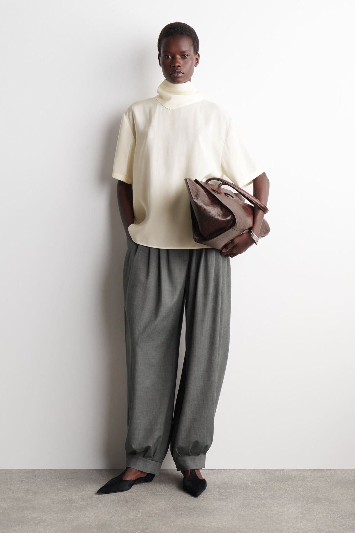 TOP CONDETALLE DE BUFANDA - MARFIL - StillMedia/Lookbook
