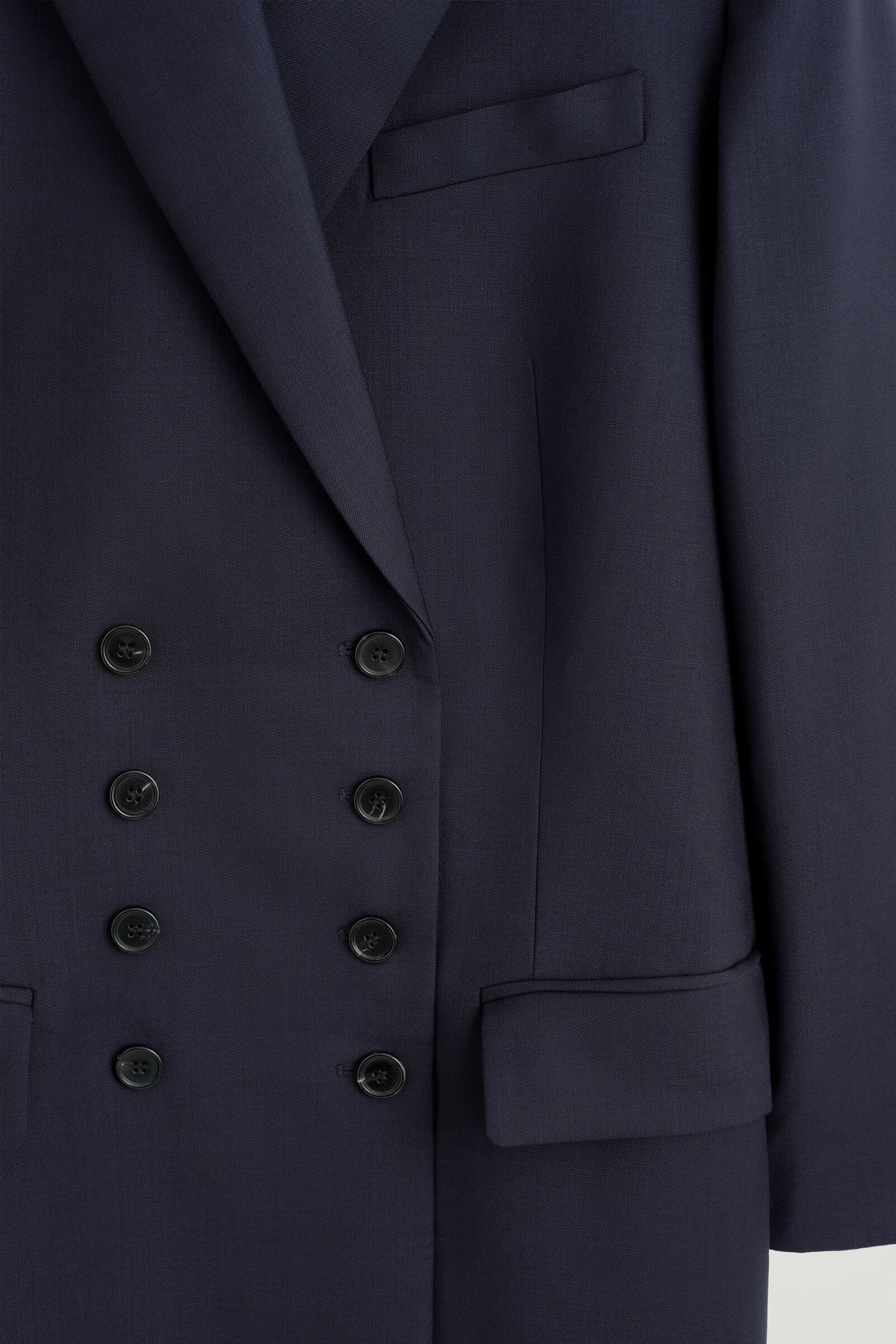 BLAZER LARGO DE LANA CON DOBLE BOTONADURA - MARINO | DescriptiveDetail
