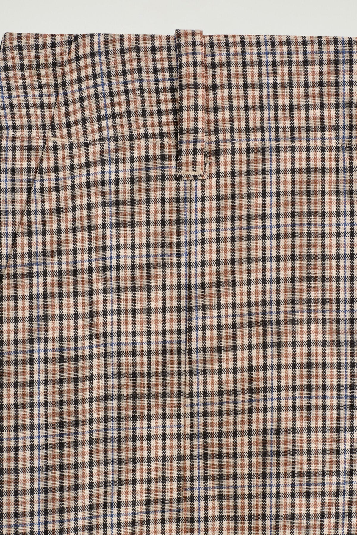 FALDA MIDI DE LANA CON PLIEGUES - BEIGE / CUADROS | DescriptiveDetail