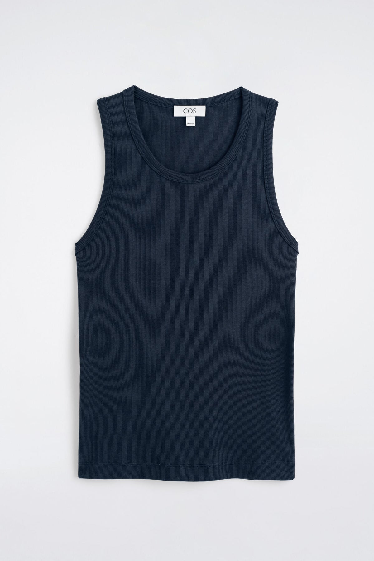 CAMISETA DE ALGODÓN AJUSTADA Y ACANALADA - MARINO | DescriptiveStillLife