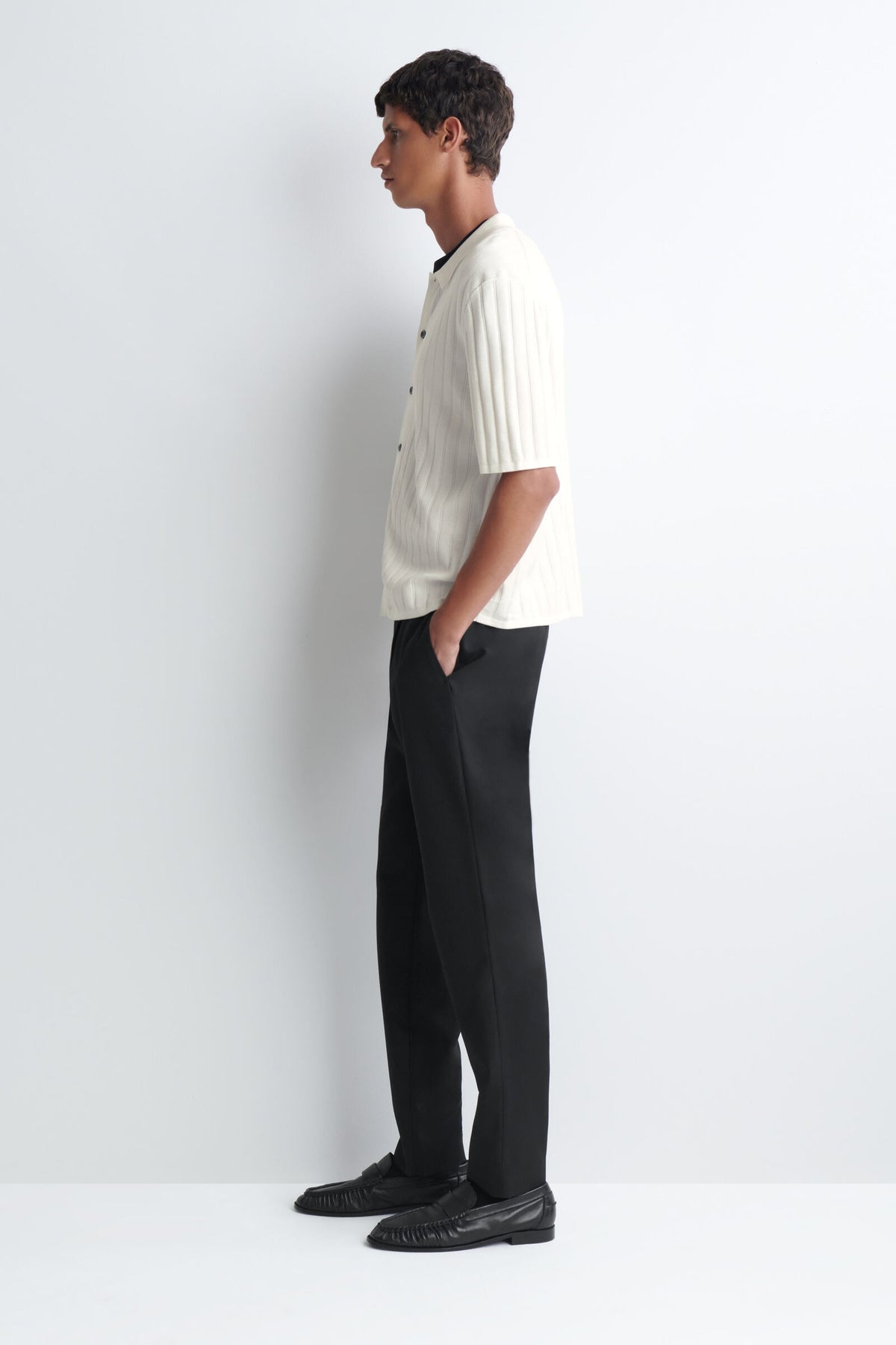 CAMISA DE ALGODÓN TEJIDO ACANALADO - BLANCO - StillMedia/Lookbook