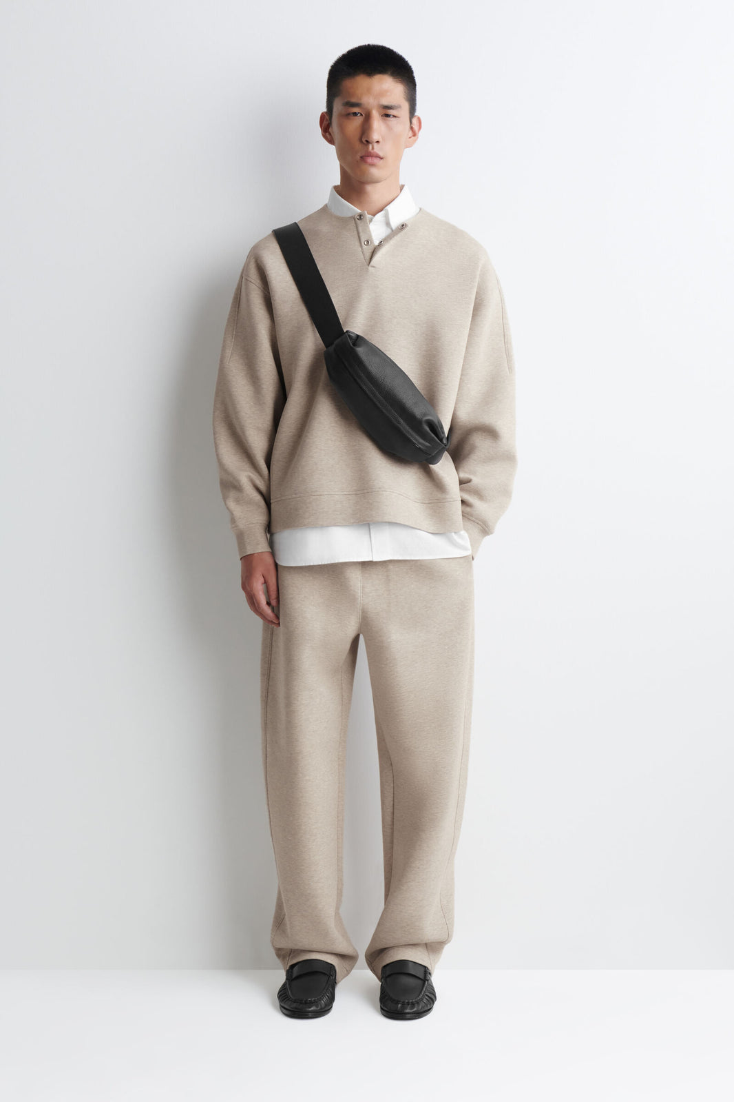 BOLSO CRUZADO DE MÓDULO - CUERO - NEGRO