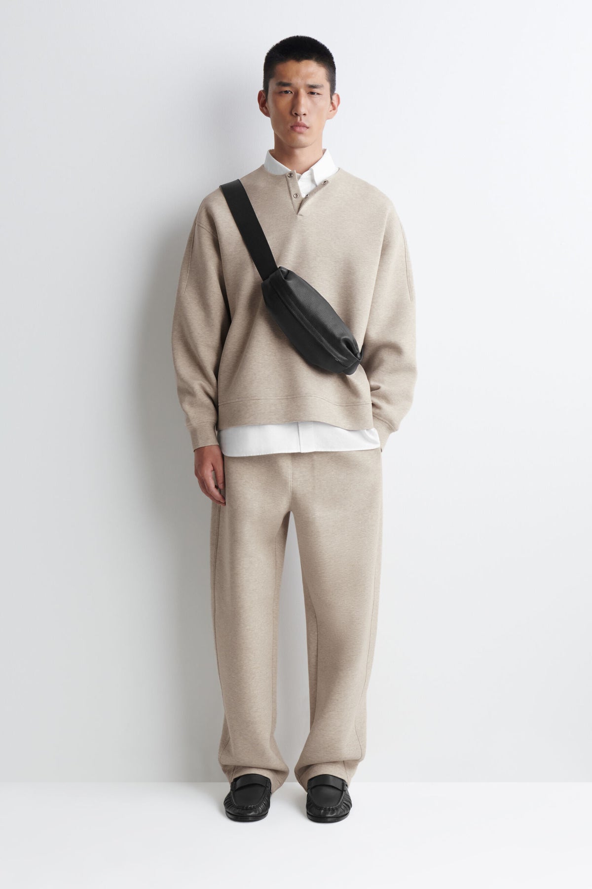 BOLSO CRUZADO DE MÓDULO - CUERO - NEGRO