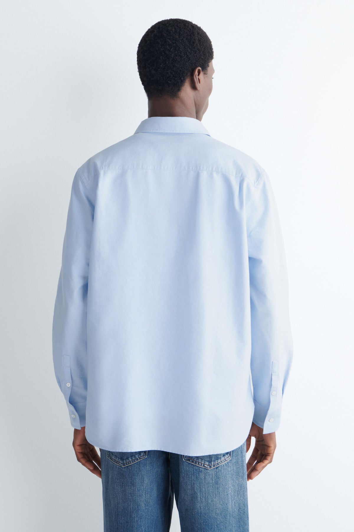 CAMISA DE ALGODÓN OXFORD - AZUL CLARO