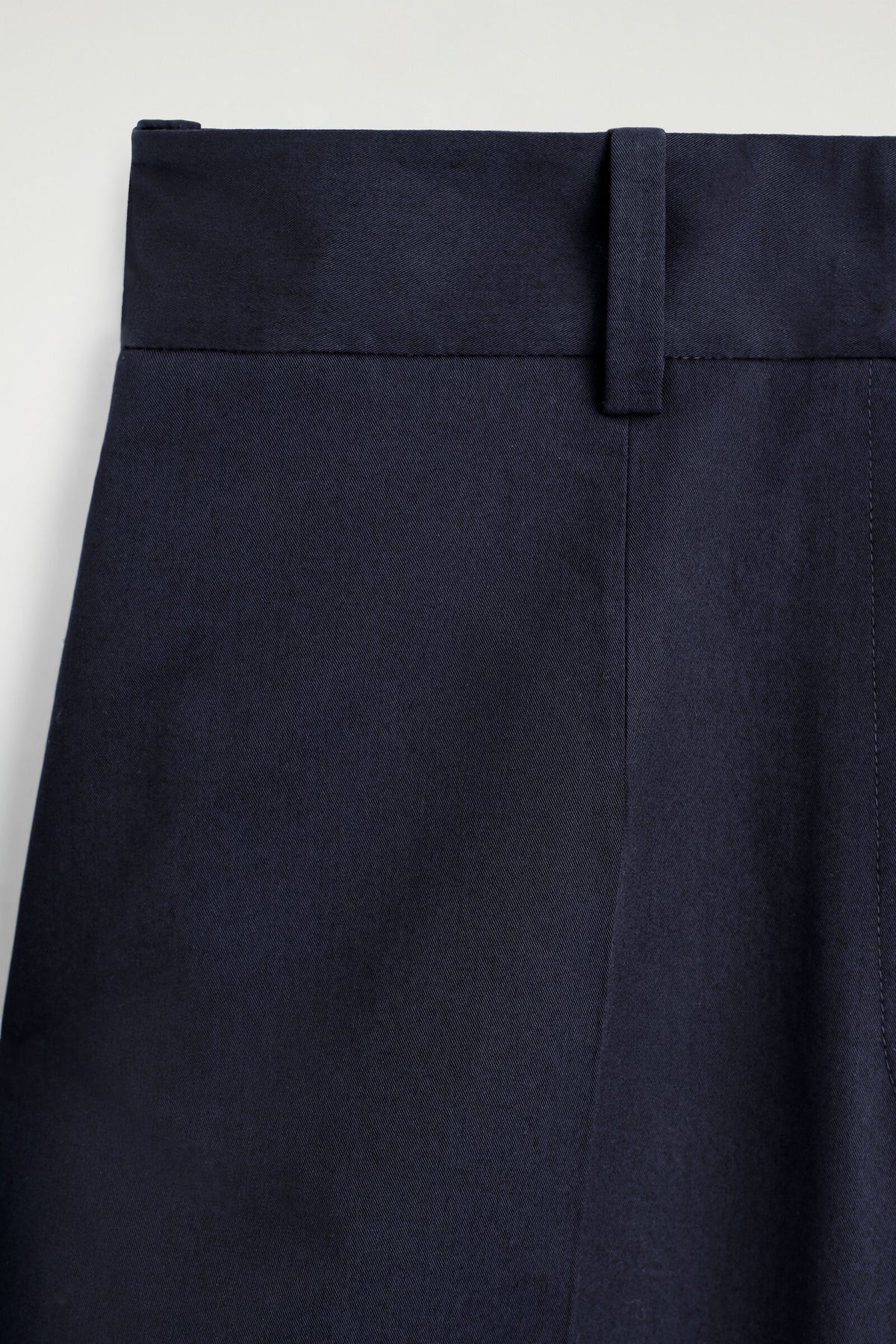 PANTALONES DE ALGODÓN-TWILL DE PIERNA ANCHA CON DOBLADILLO - MARINO | DescriptiveDetail