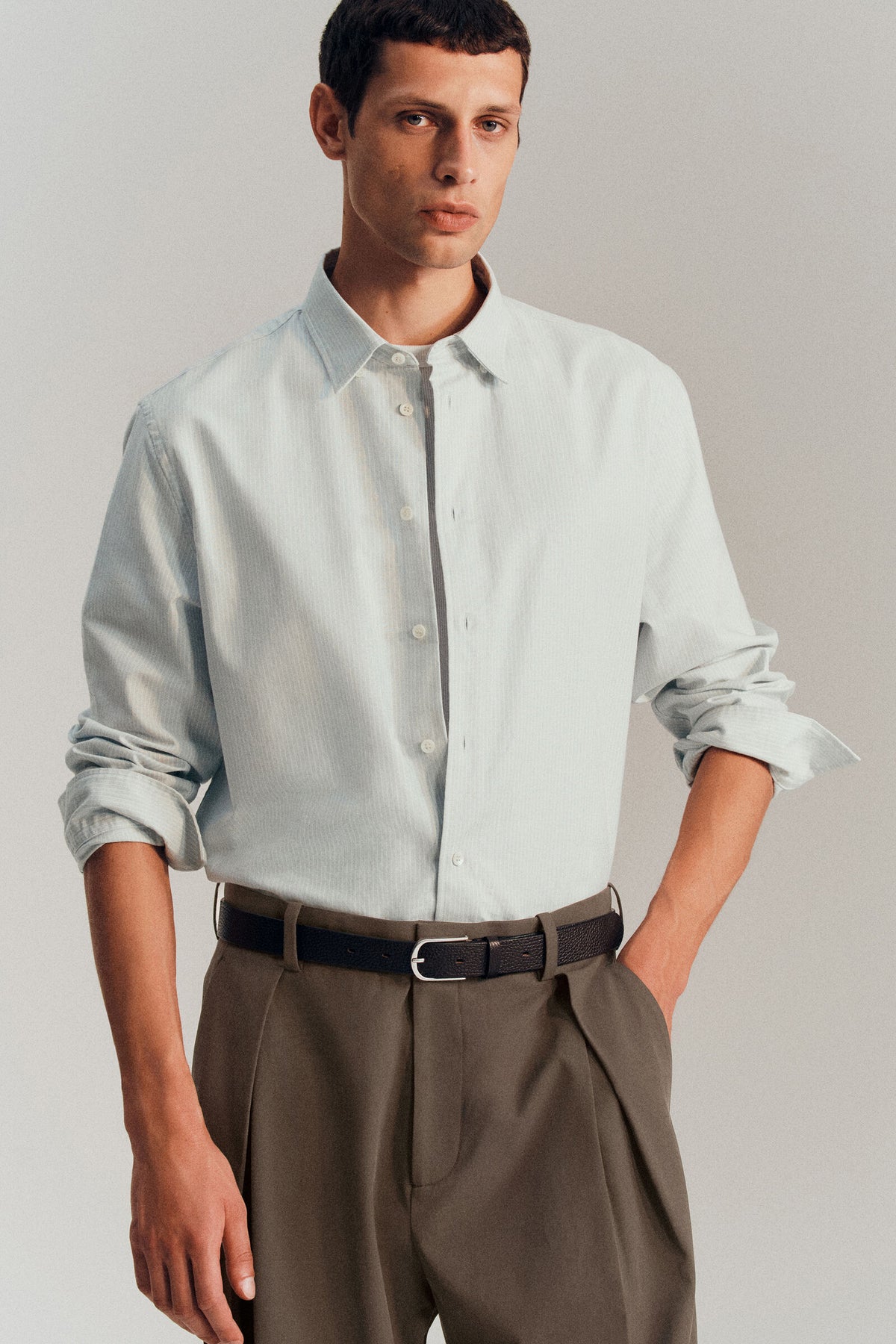 CAMISA DE ALGODÓN OXFORD - AZUL / BLANCO / RAYADO | Lookbook
