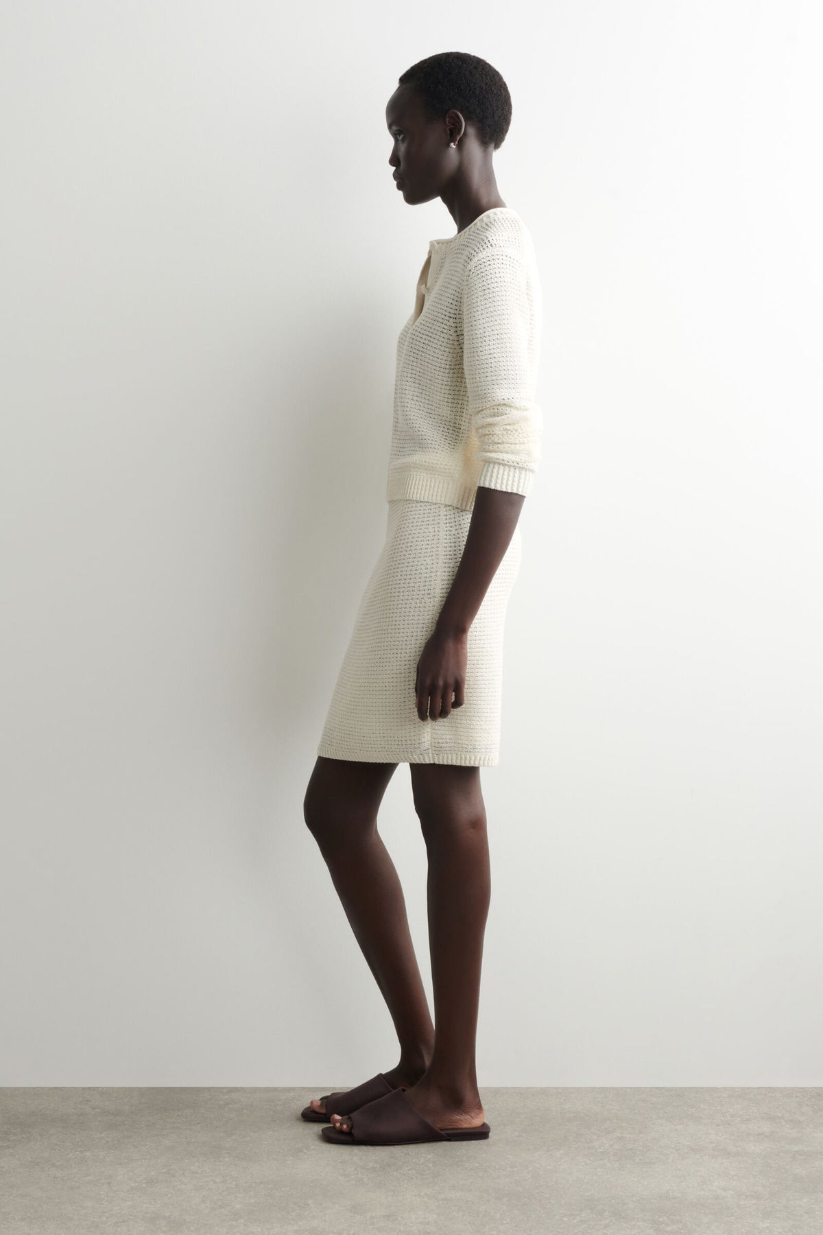 MINIFALDA DE ALGODÓN TEJIDO CON TEXTURA - BLANCO - StillMedia/Lookbook