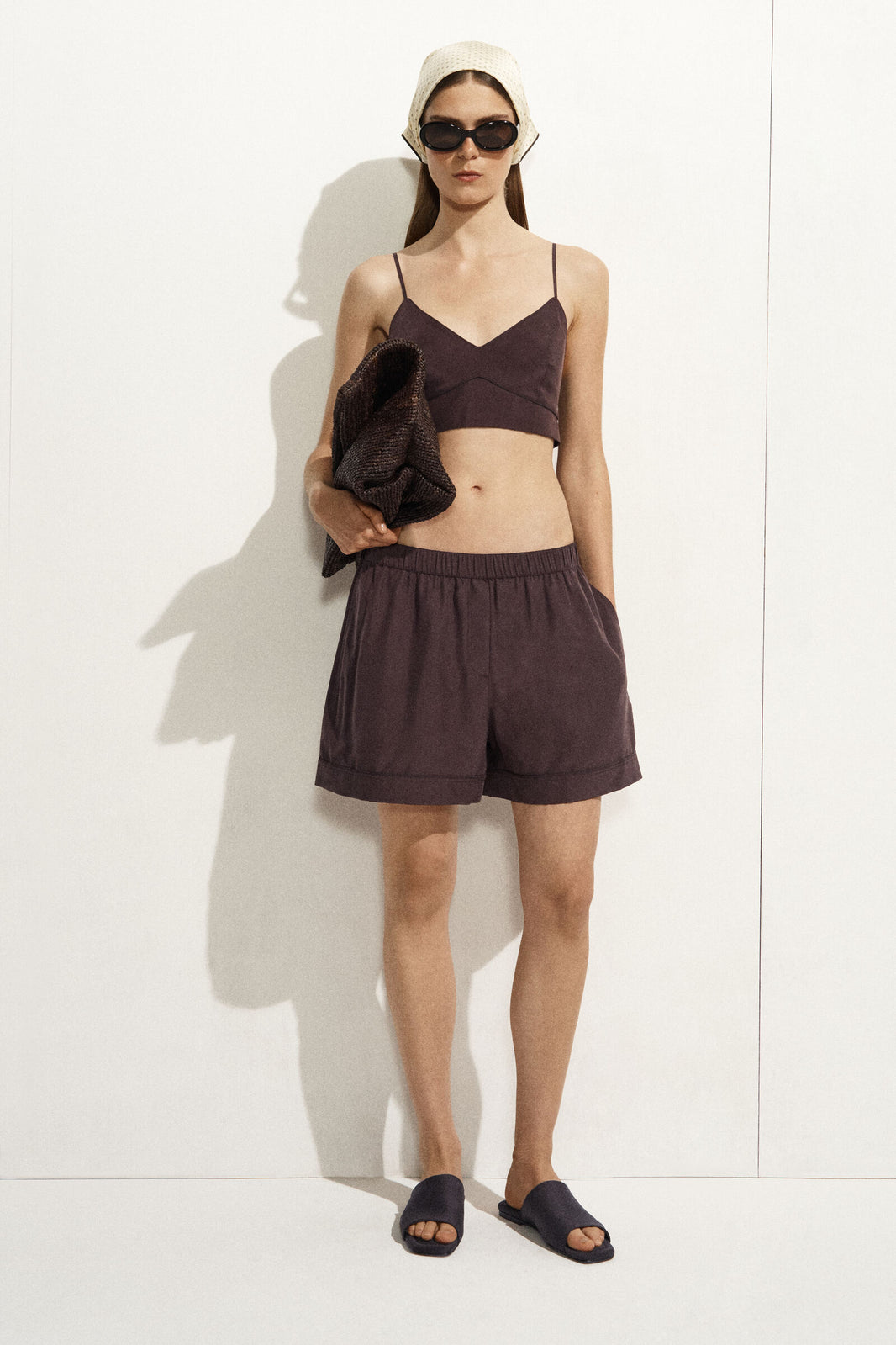 BRALETTE DE SEDA - MARRÓN