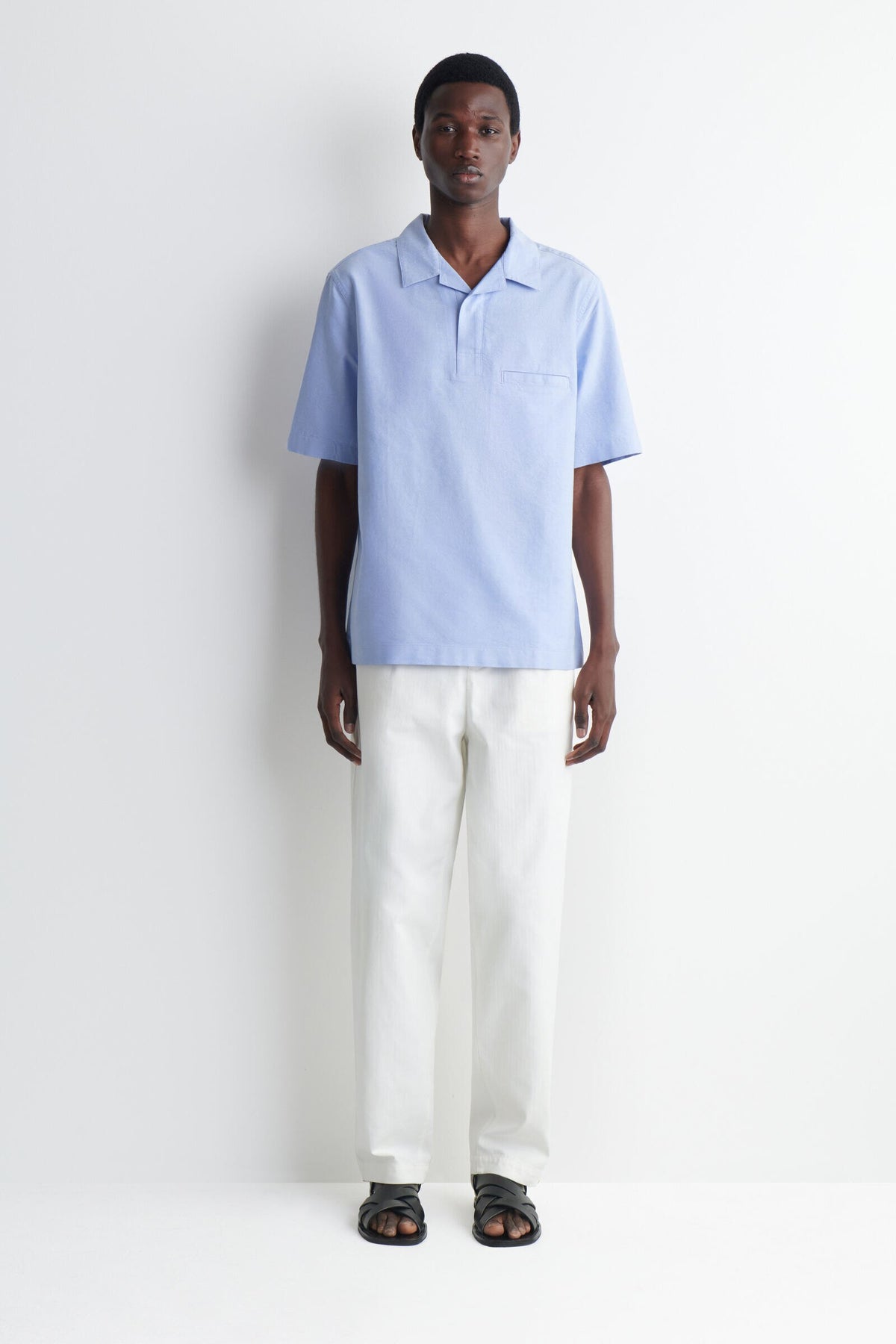 CAMISA DE ALGODÓN OXFORD - AZUL CLARO