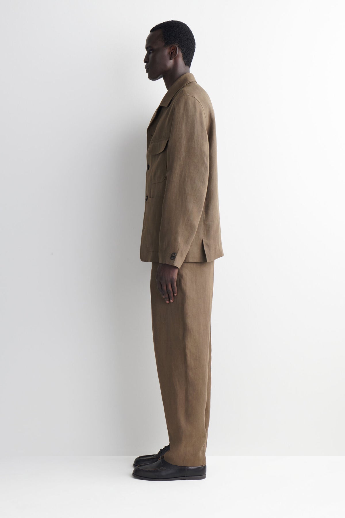 BLAZER DE LINO SIN ESTRUCTURA - BEIGE