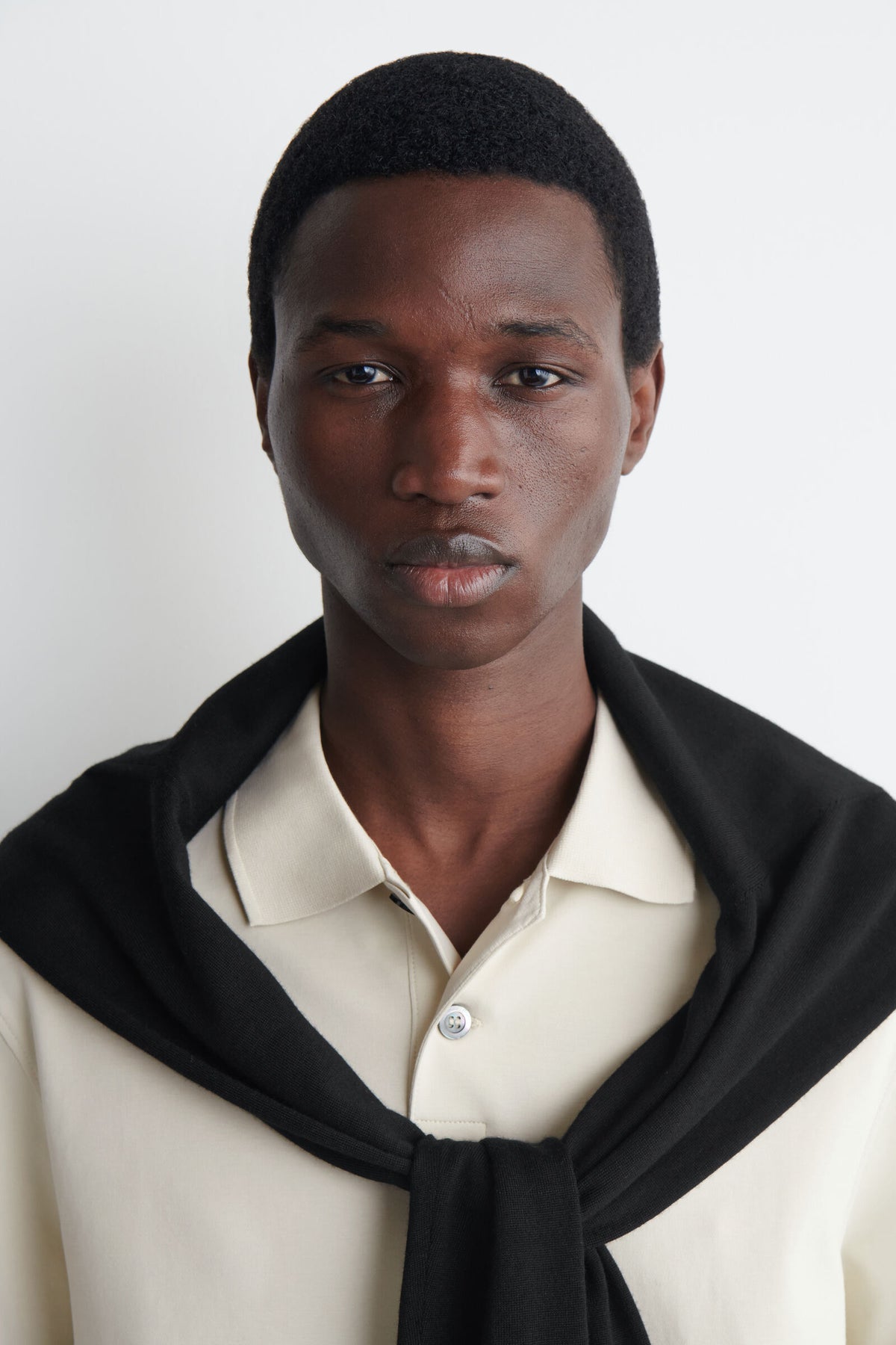 POLO DE ALGODÓN ENTRELAZADO - BEIGE CLARO