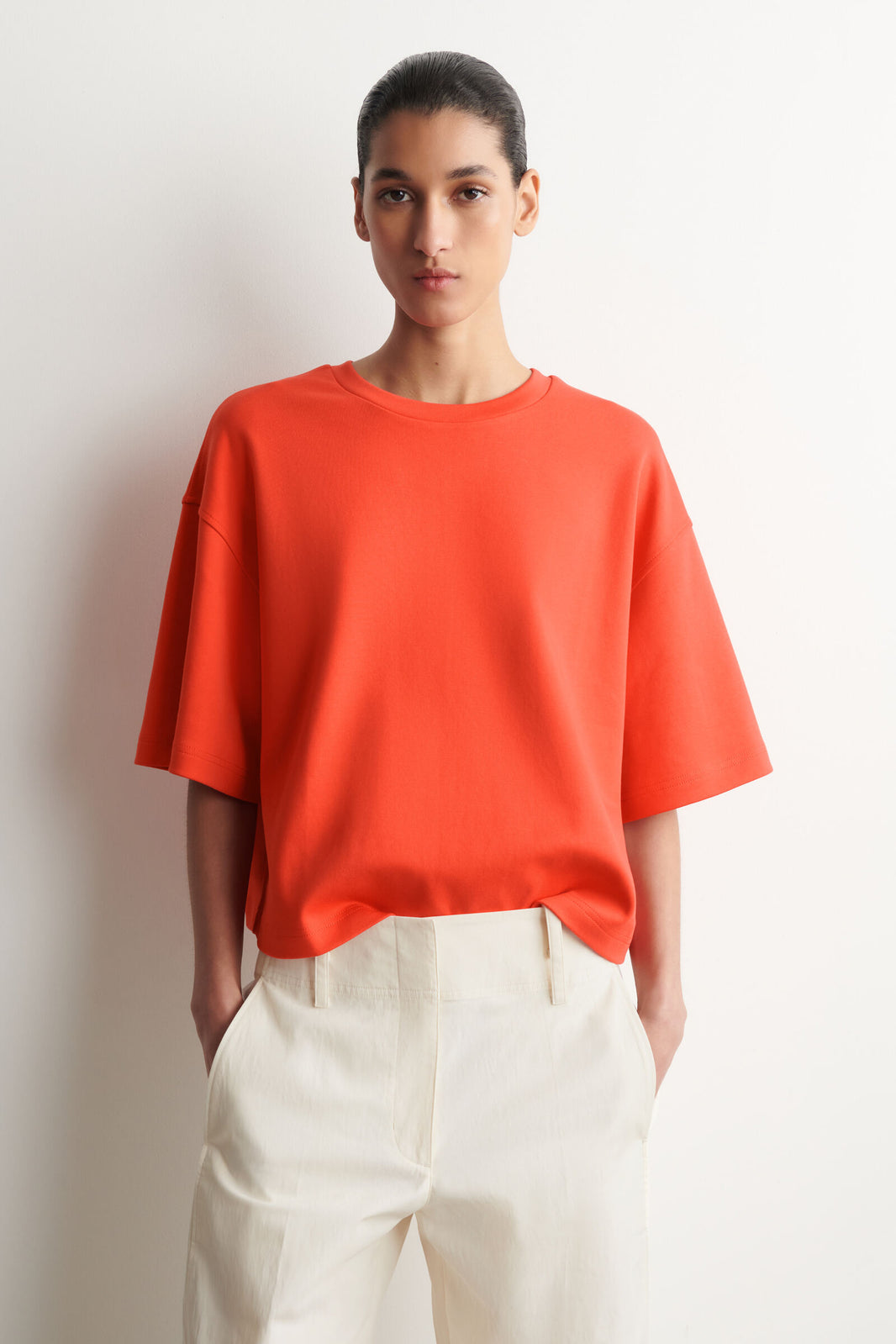 CAMISETA OVERSIZE ALGODÓN - NARANJA