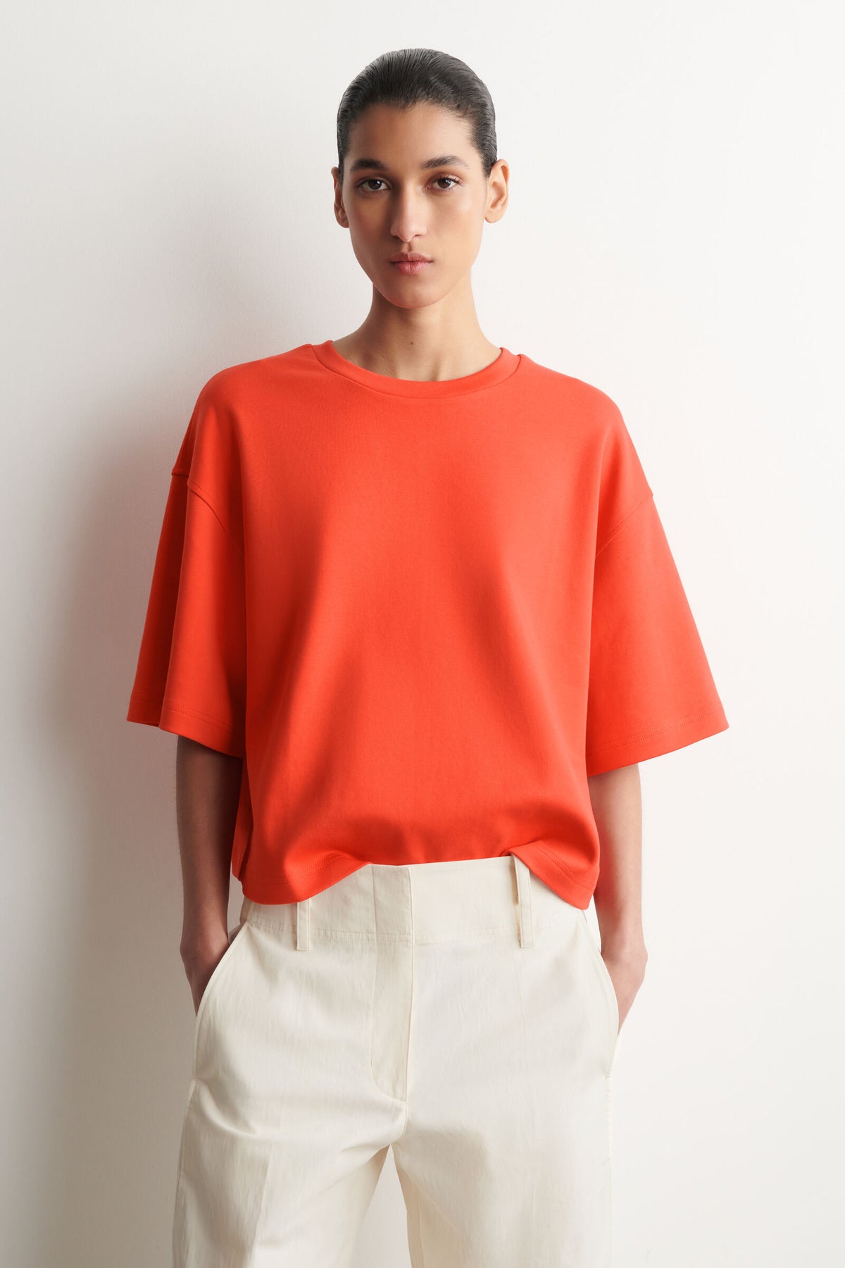 CAMISETA OVERSIZE ALGODÓN - NARANJA