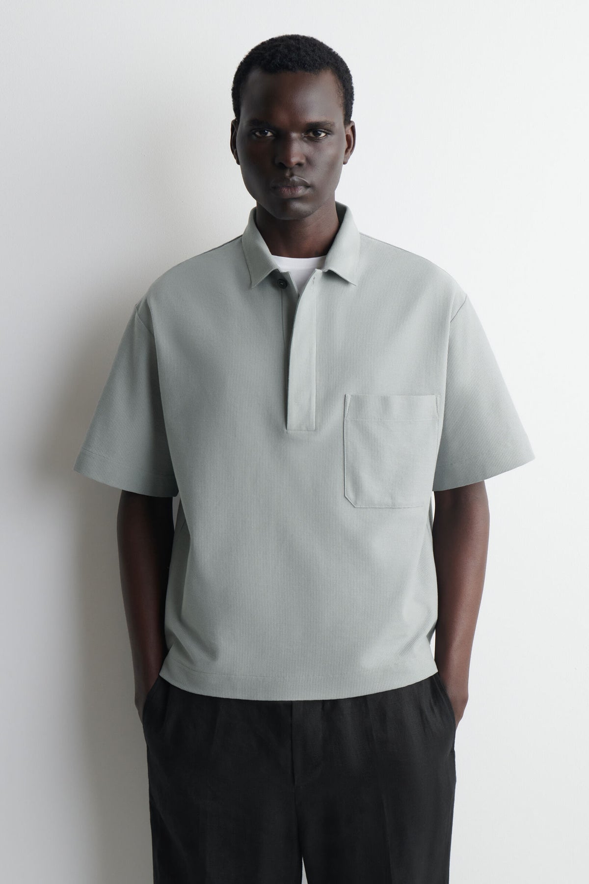CAMISA DE POLO DE ALGODÓN-PIQUÉ - GRIS
