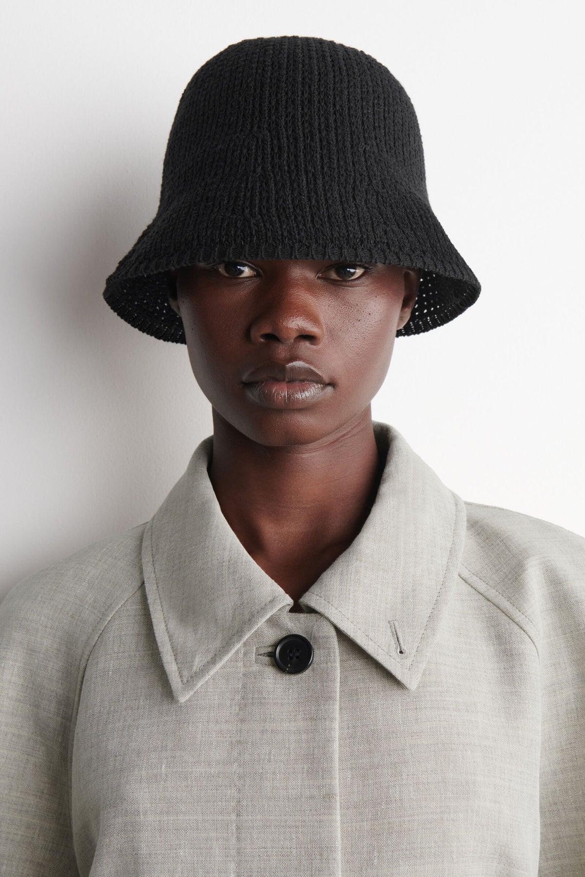 SOMBRERO DE PESCADOR DE TEJIDO ABIERTO - NEGRO - StillMedia/Lookbook
