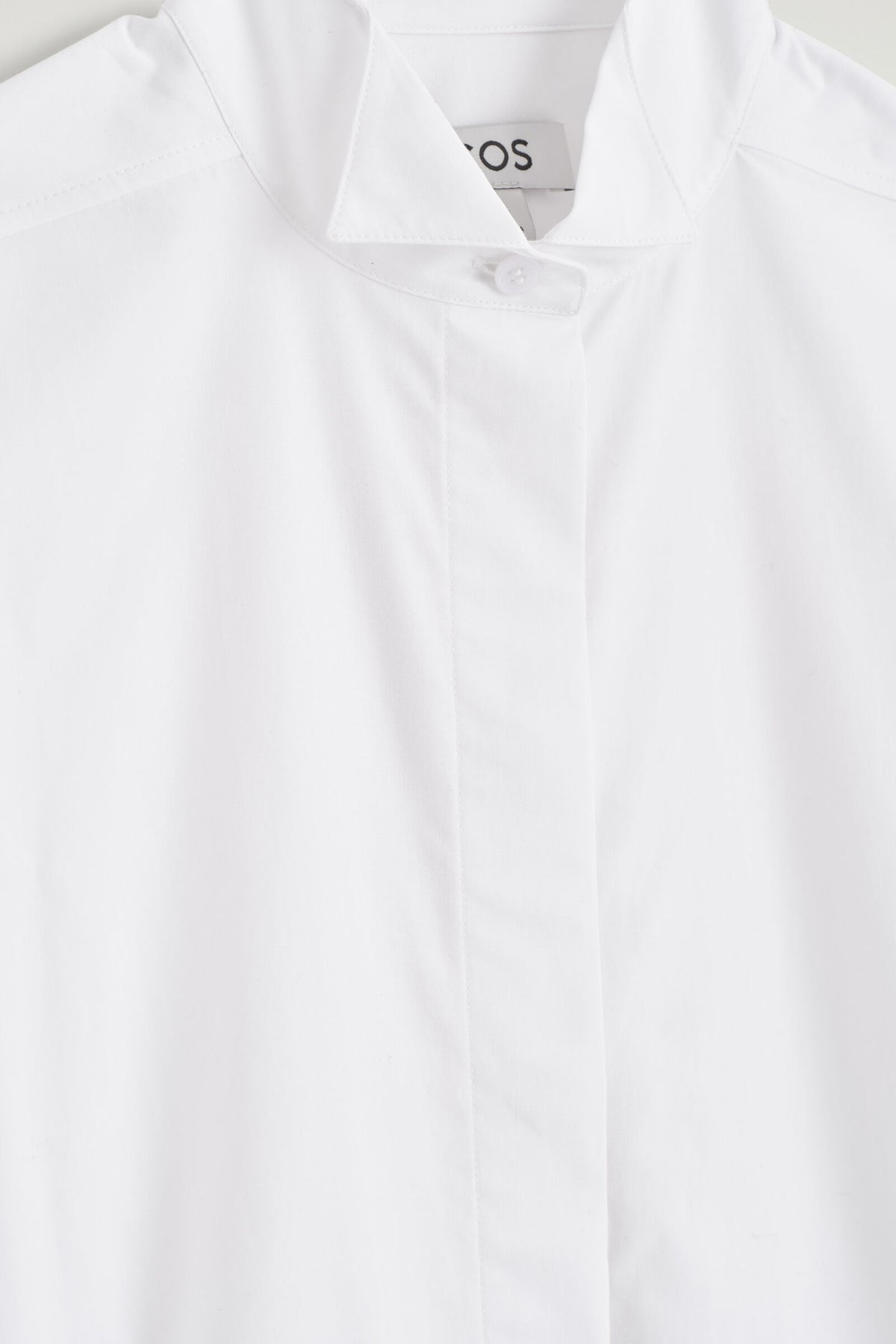 CAMISA DE FRAC DE ALGODÓN CON CUELLO DE ALA - BLANCO | DescriptiveDetail